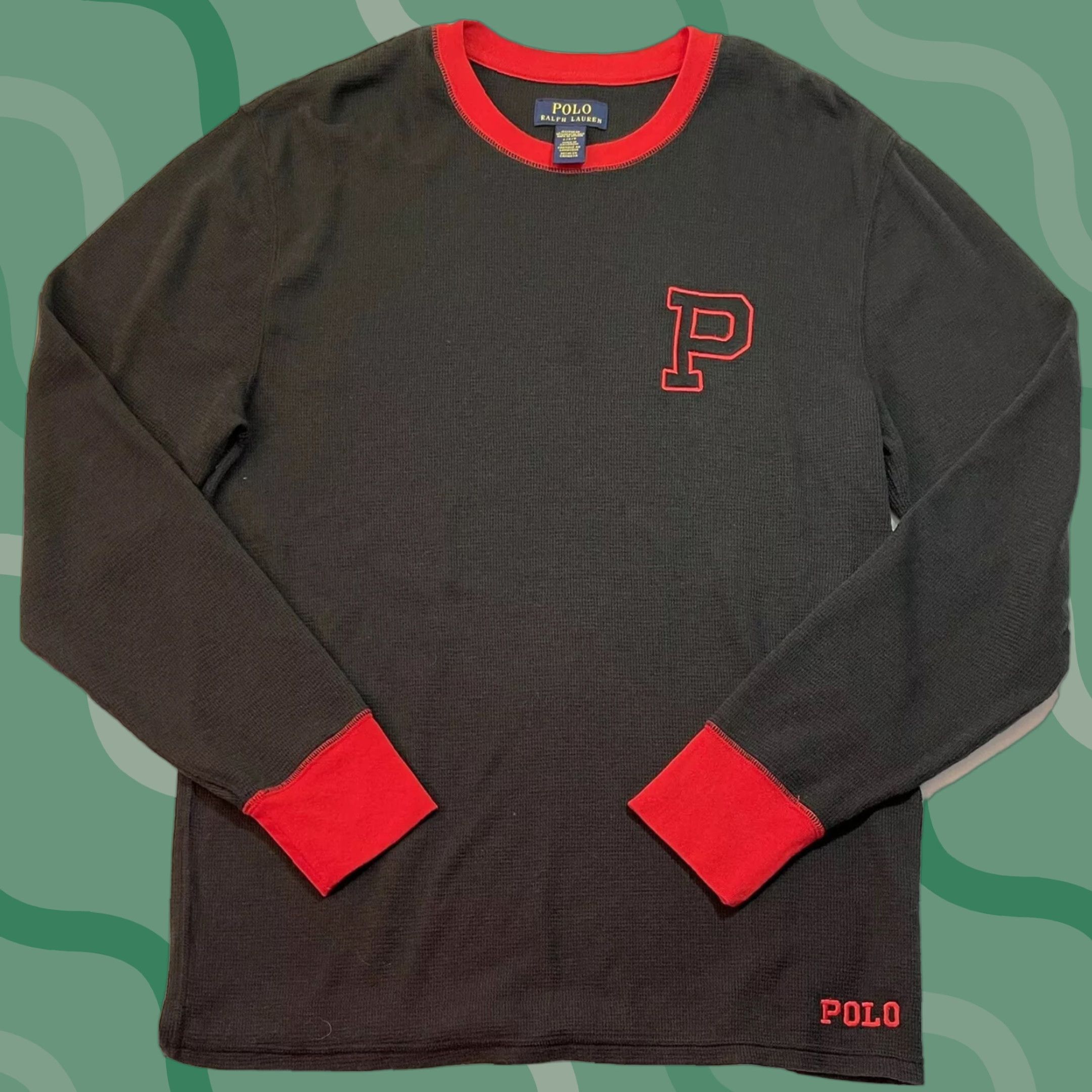Polo Ralph Lauren Polo Ralph Lauren Men's Long Sleeve Thermal Sleep Shirt, Size L, Black, Classic Sleepwear Size US L / EU 52-54 / 3 - 1 Thumbnail