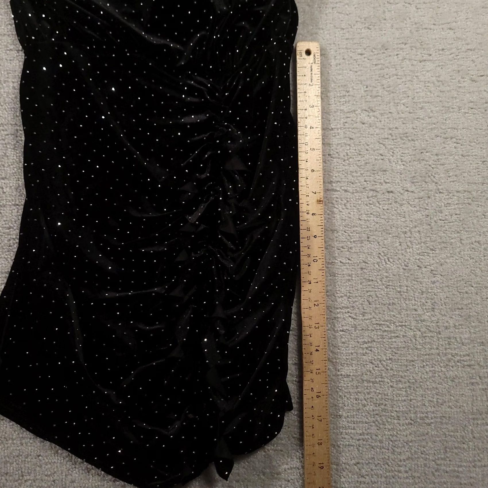 Zara VINTAGE? No. Zara Dress Womens Large Velvet Rhinestone Ruched Long Sleeve Cocktail Party Size L / US 10 / IT 46 - 6 Thumbnail