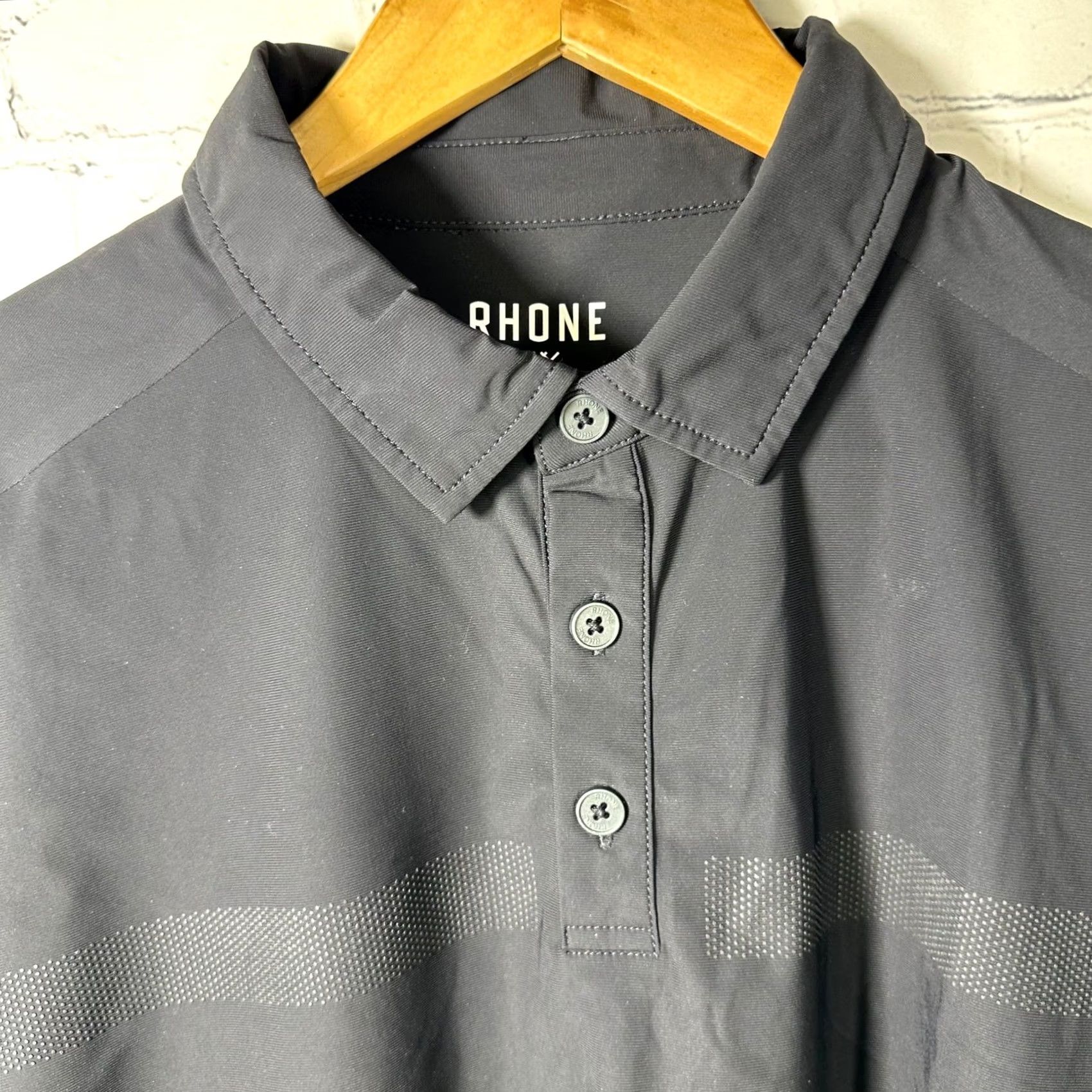 Rhone Rhone Delta Pique Polo Shirt Mens Black Short Sleeve Performance Top 100372 Size US M / EU 48-50 / 2 - 2 Thumbnail