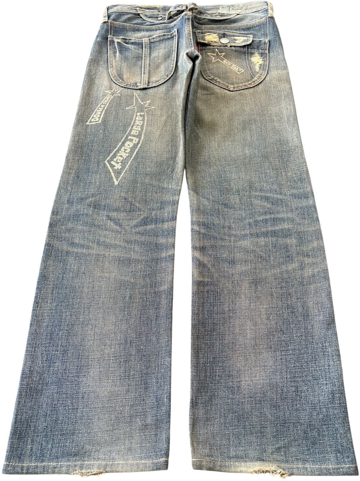 Levi's Vintage 90s Levis 805 Special Turquoise Selvedge Loose Jeans Size US 28 / EU 44 - 3 Thumbnail