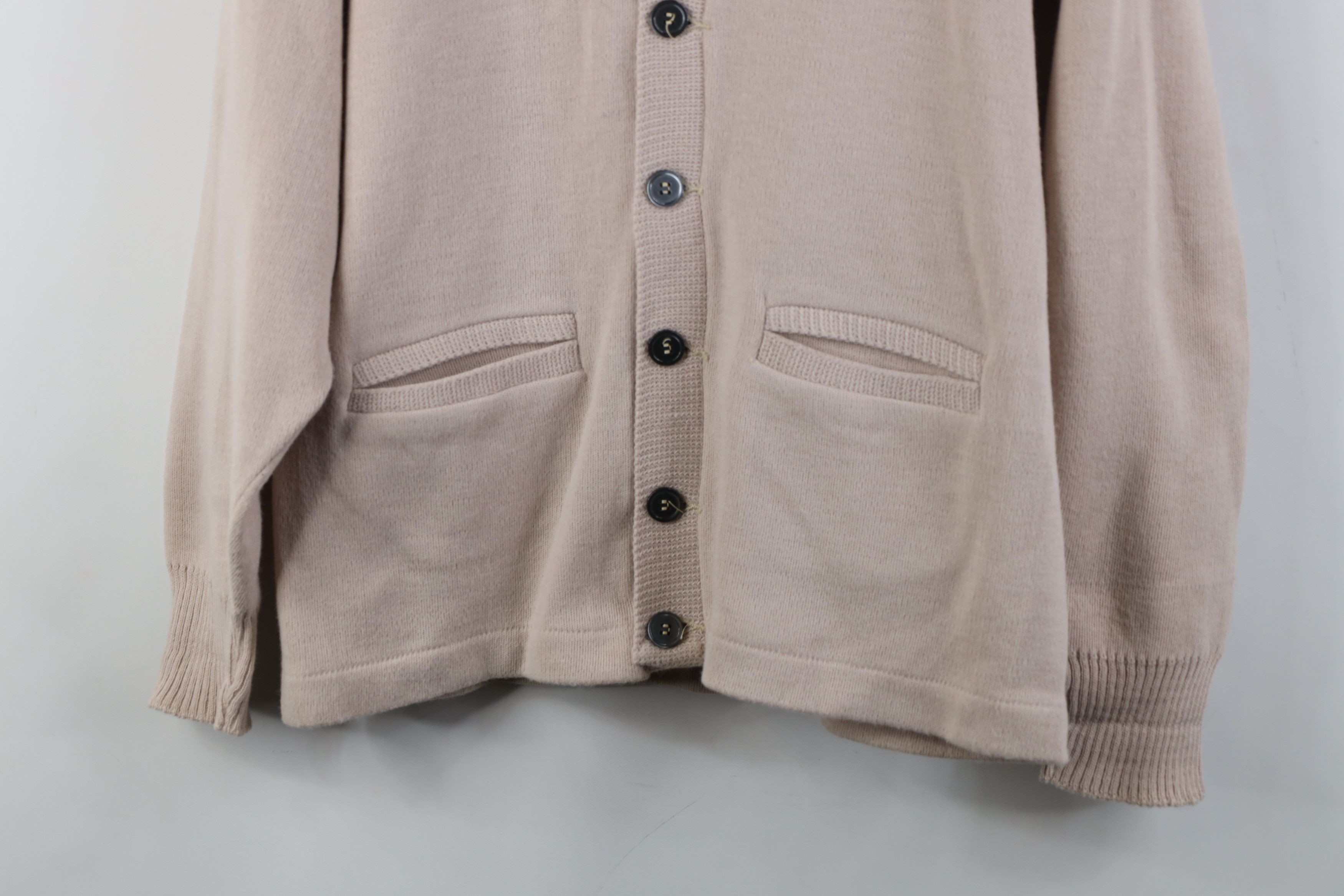 Vintage Vintage 50s Penneys Knit Button Cardigan Sweater Taupe USA Size US XXL / EU 58 / 5 - 3 Thumbnail