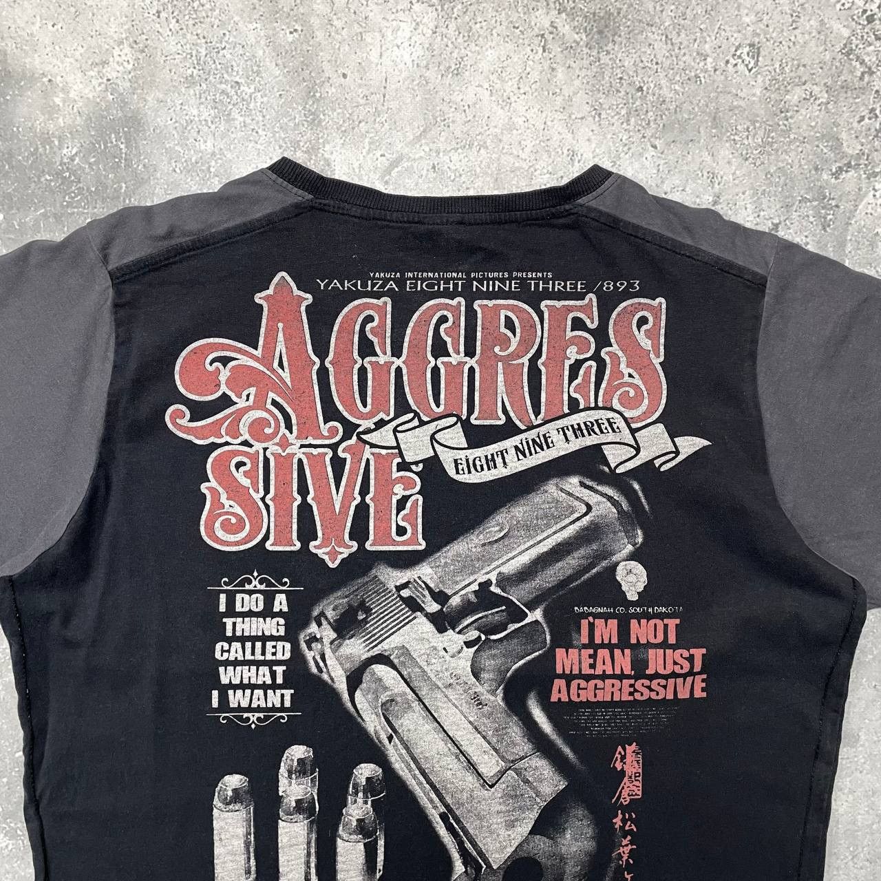 Japanese Brand Yakuza Aggressive Y2K T Shirt Black/ Gray Size XL Size US XL / EU 56 / 4 - 16 Thumbnail