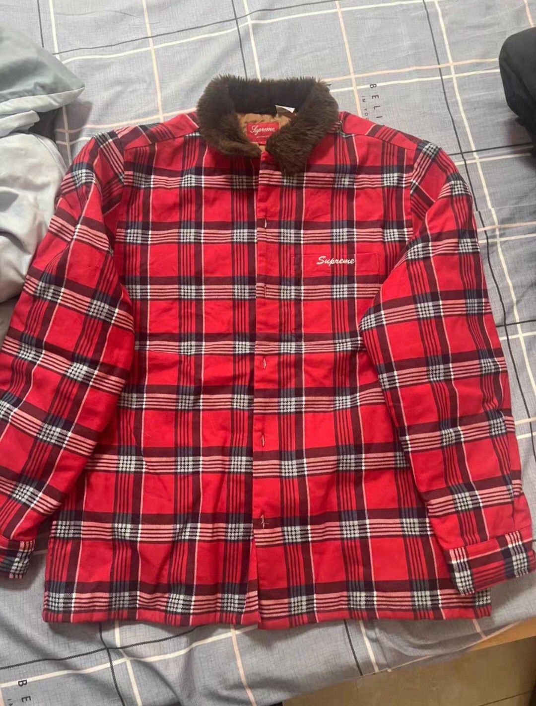 Supreme Supreme Faux Fur Collar Flaid Jacket Size US L / EU 52-54 / 3 - 1 Thumbnail