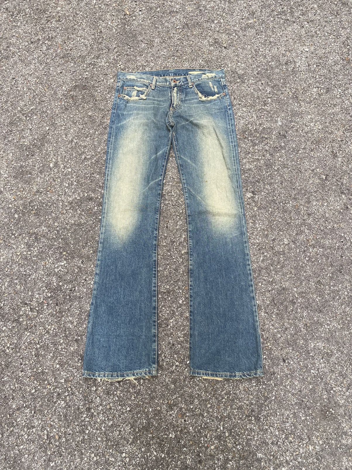 Kapital Flared Distressed Mudwash Jeans Chip & Pepper Boot Cut Denim Size US 29 - 1 Thumbnail