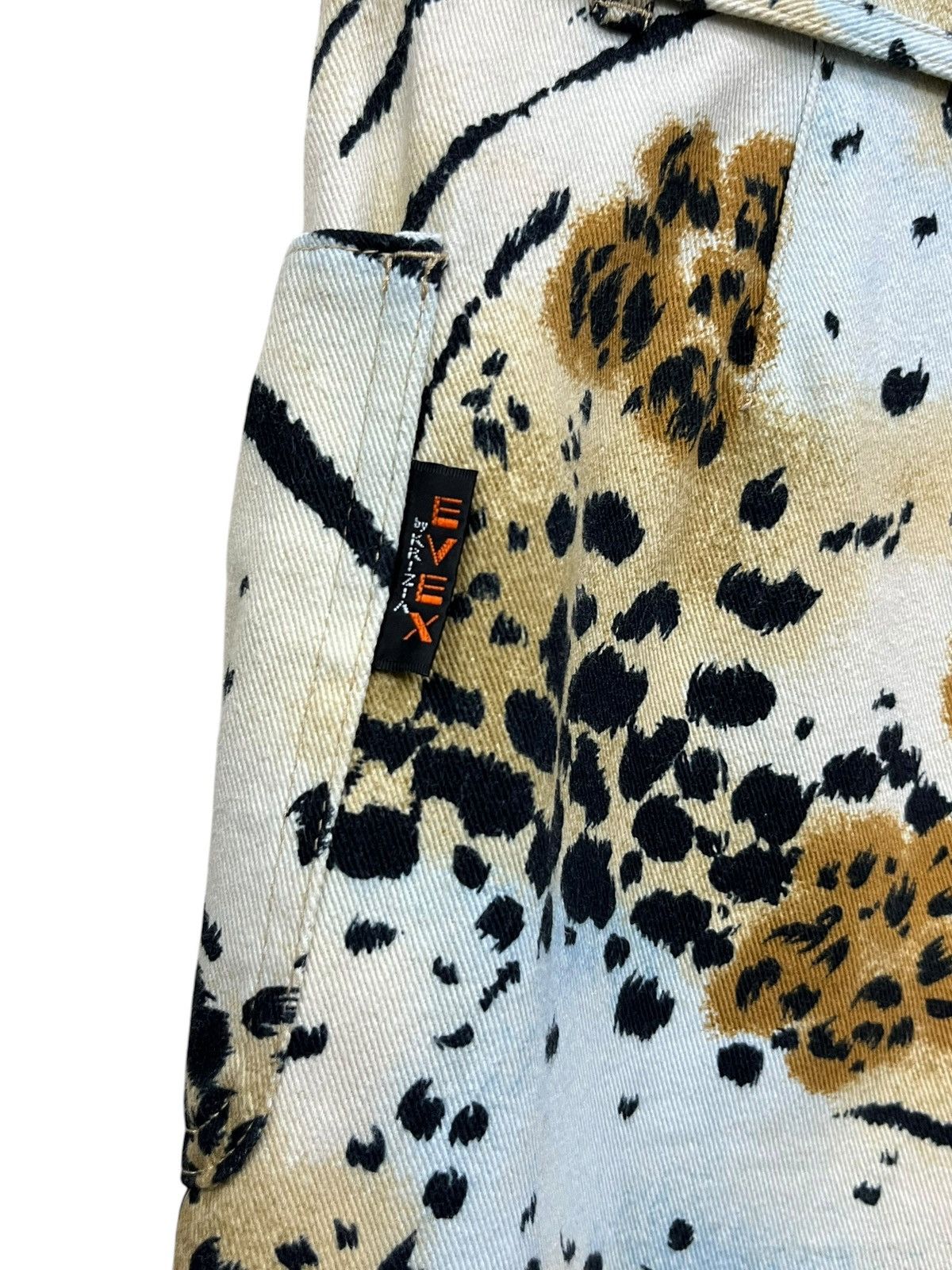 Krizia Archive EVEX by KRIZIA Animal Print Safari Shorts Skort Size 28" / US 6 / IT 42 - 6 Thumbnail