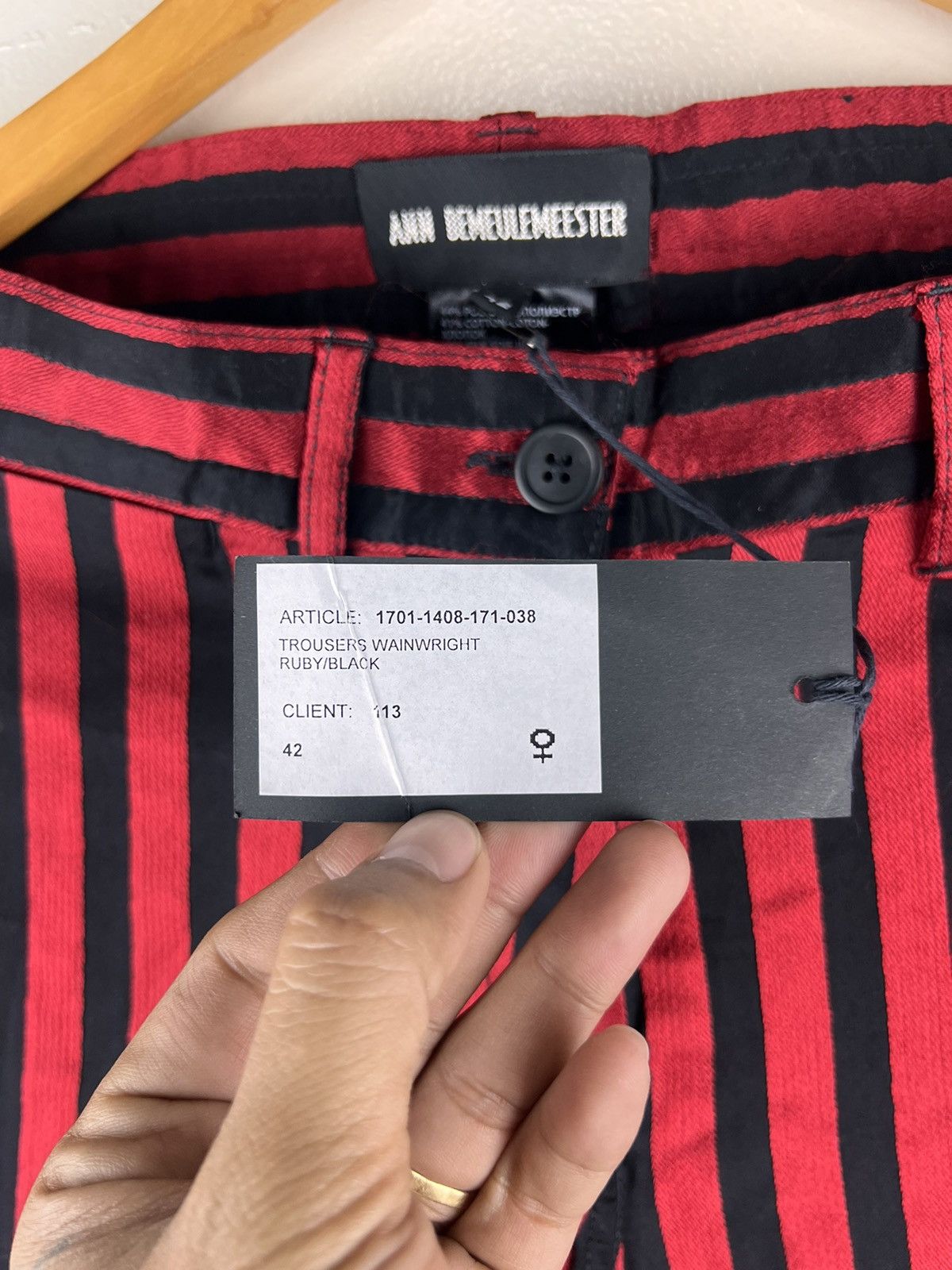 Ann Demeulemeester ANN DEMEULEMEESTER WAINWRIGHT STRIPES TROUSER Size US 36 / EU 52 - 6 Thumbnail