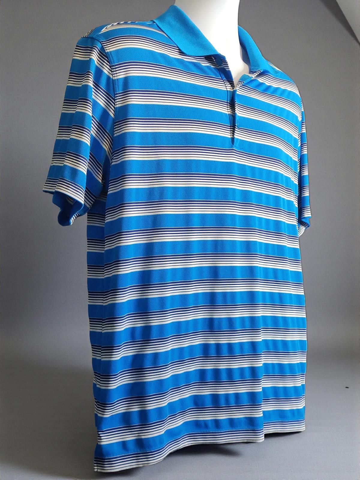 Nike Nike Golf Dry-Fit Polo Shirt Men's Blue Striped Size Medium Size US M / EU 48-50 / 2 - 3 Thumbnail