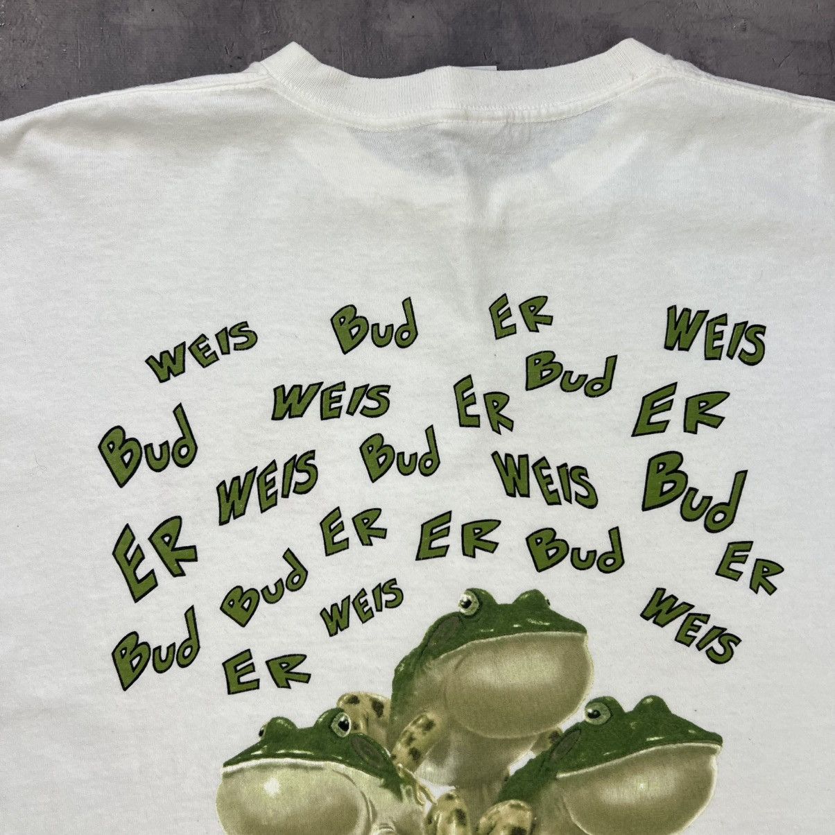 Budweiser Rare! Budweiser Frog Big Logo Tee 90s Single Stitch Vintage Size US XL / EU 56 / 4 - 4 Thumbnail