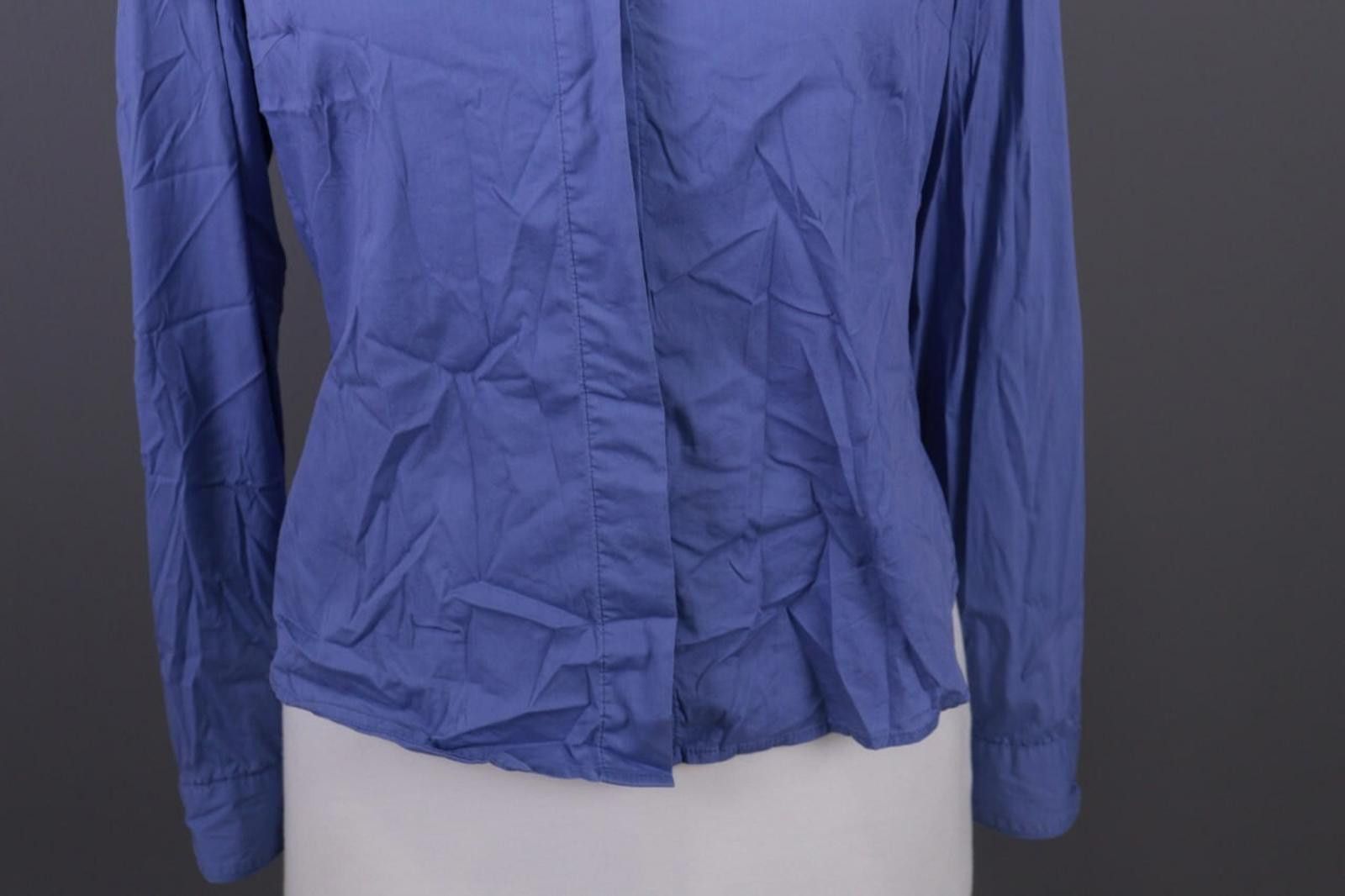 Designer Max Mara Blue Button Down Shirt Size US 8 / I 42 / GB 10 Size M / US 6-8 / IT 42-44 - 6 Thumbnail