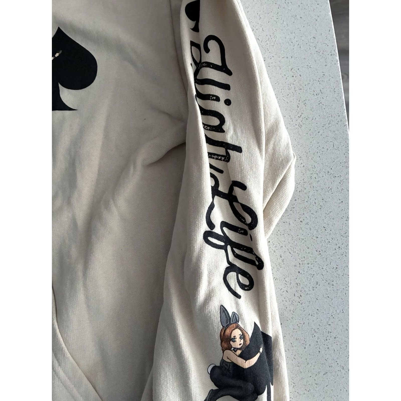 Vintage Fresh Laundry Hoodie Men 2XL Beige Logo Graphic Print Hooded Pullover Size US XXL / EU 58 / 5 - 4 Thumbnail