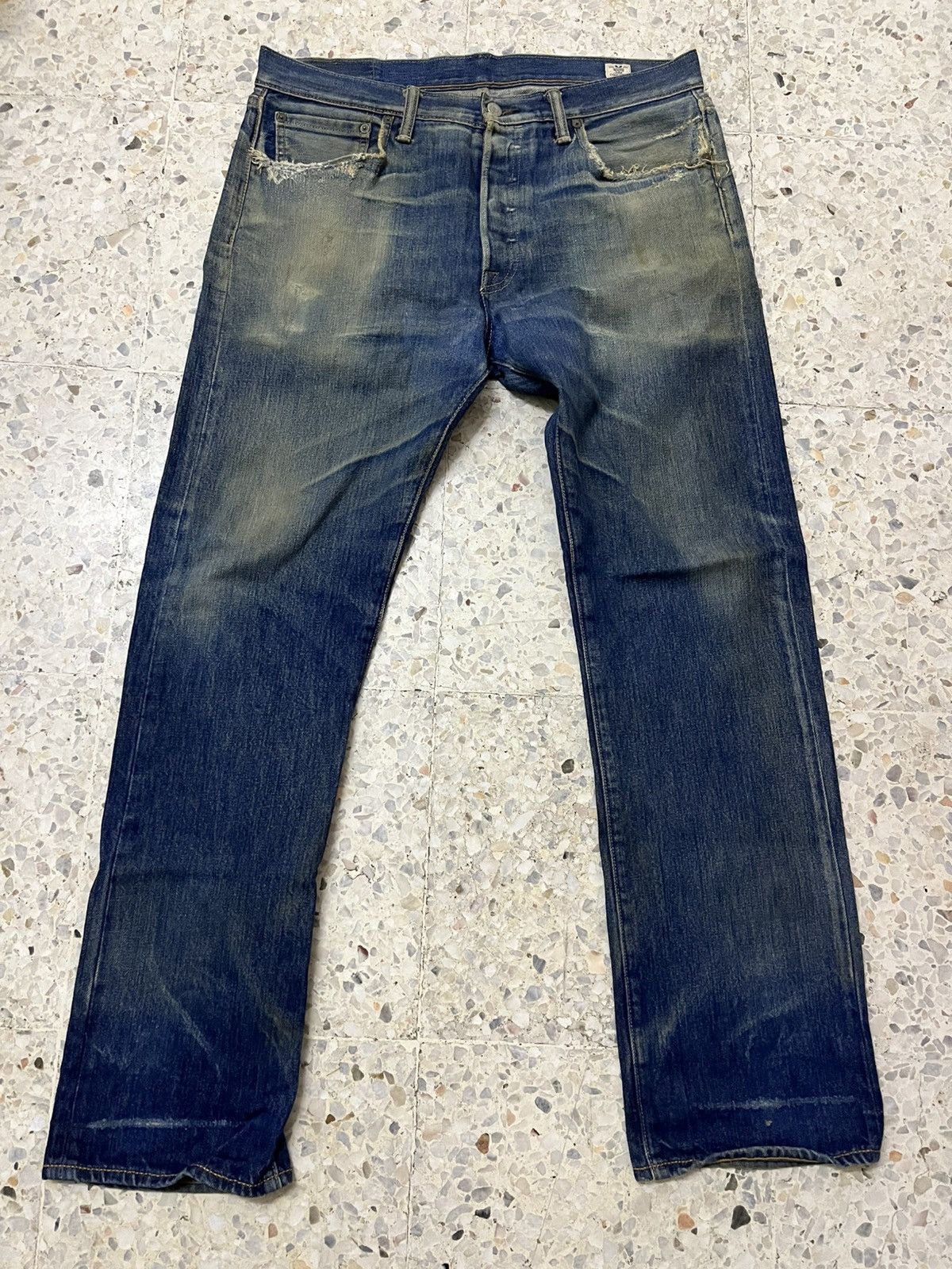 Levi's Distressed Levis 501 white oak cone denim Size US 36 / EU 52 - 1 Thumbnail