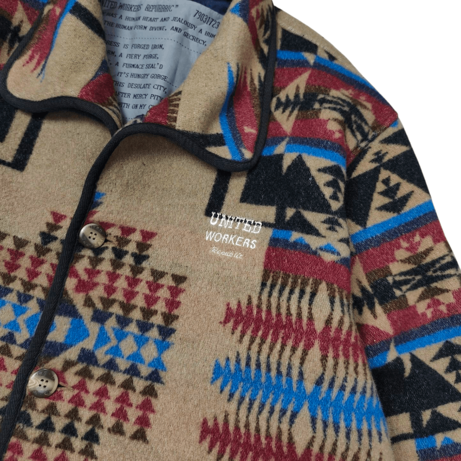 Designer United Workers Navajo Pattern Wool Coat Jacket Size US L / EU 52-54 / 3 - 4 Thumbnail