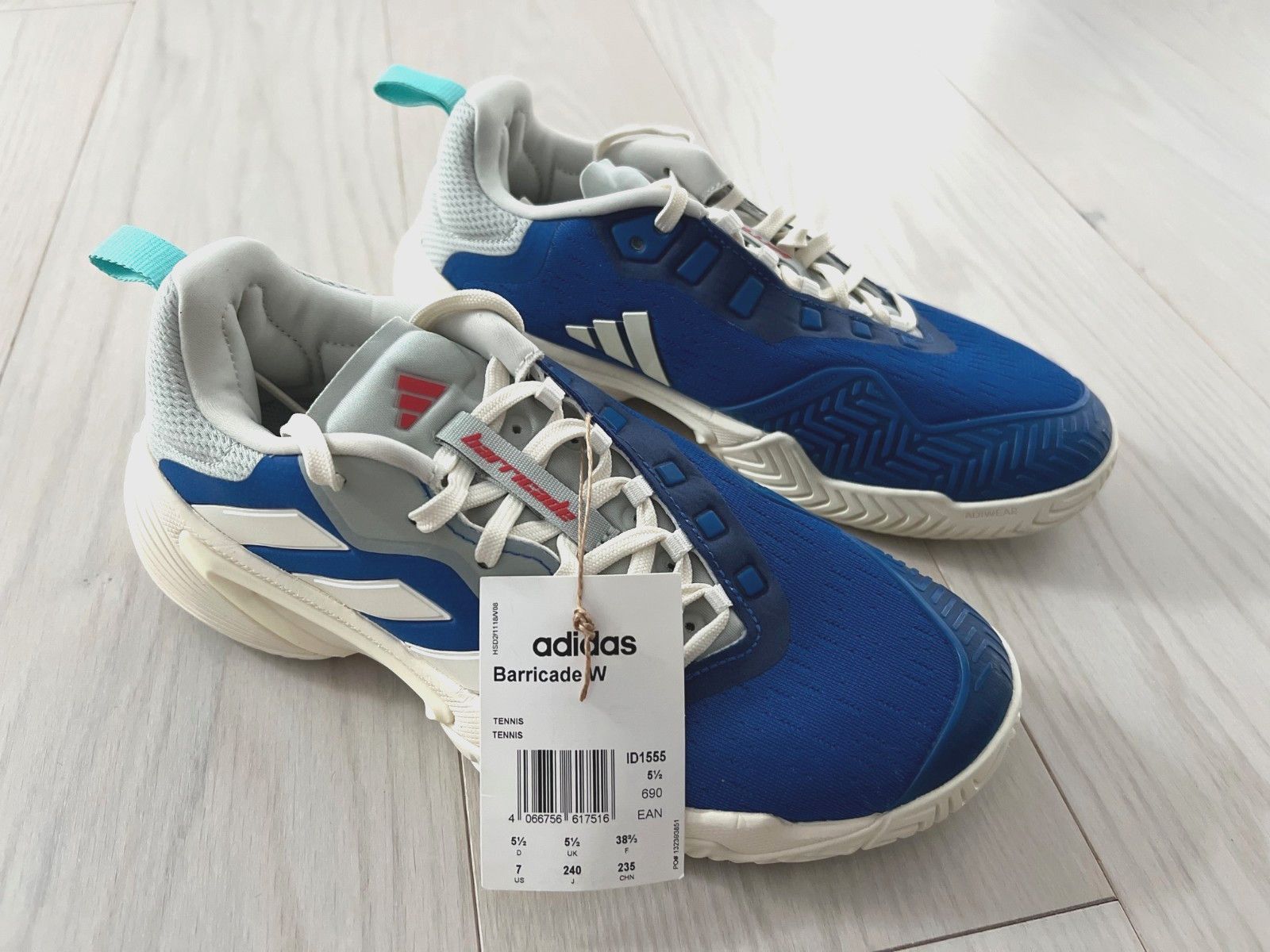 Adidas Adidas ID1555 Barricade Tennis Sneaker Shoes Blue ( 7 ) Size US 7 / EU 40 - 4 Thumbnail