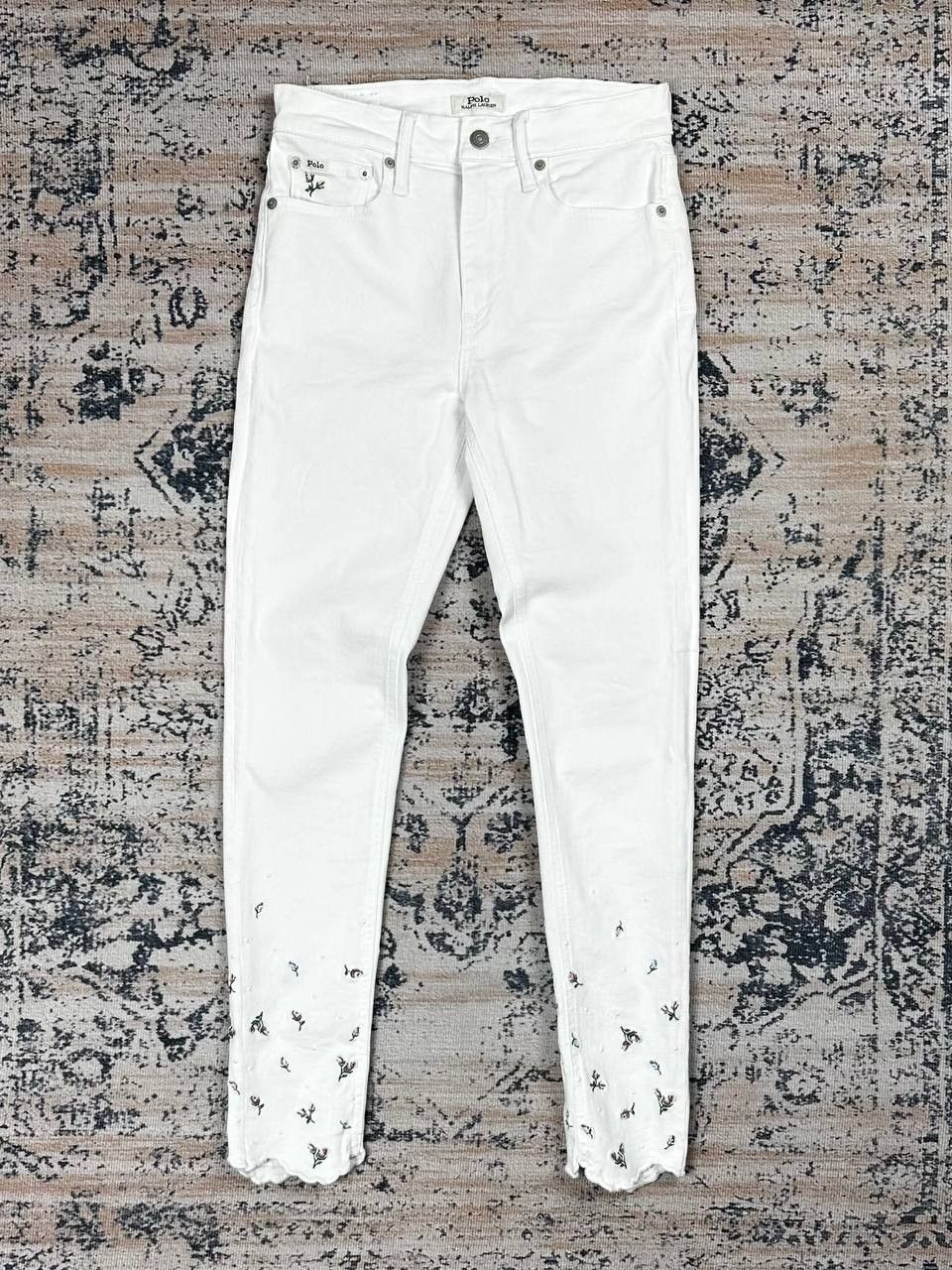 Polo Ralph Lauren Vintage Ralph Lauren White Rare Embroedered Jeans Size 27" / US 4 / IT 40 - 2 Thumbnail