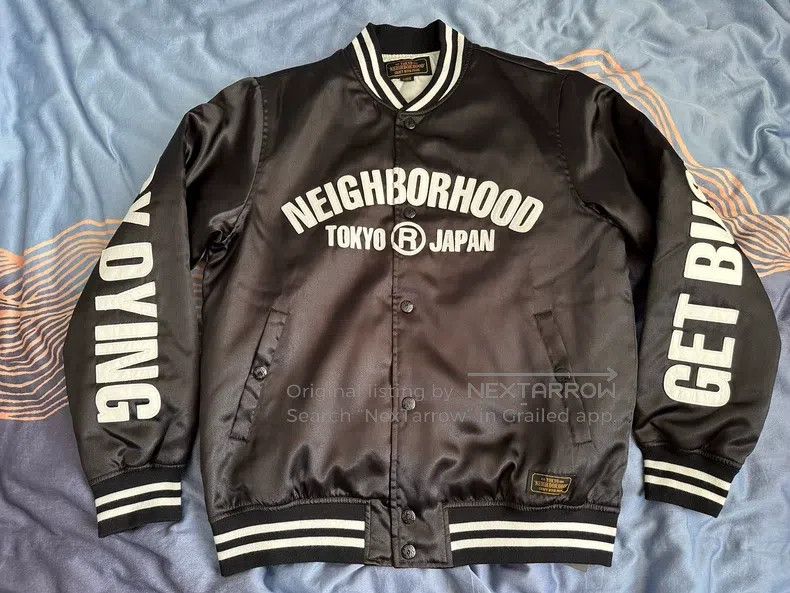 Neighborhood Neighborhood Leather Patch Logo Silk Baseball Jacket Size US L / EU 52-54 / 3 - 1 Thumbnail
