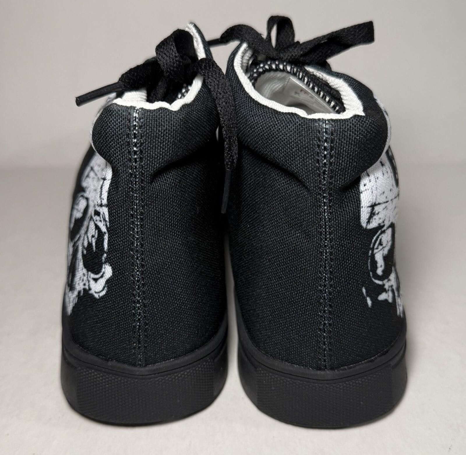 Other F8 Customs Skull Hightop Canvas Shoes Black MXDA17811 Size US 7.5 / EU 40-41 - 4 Thumbnail