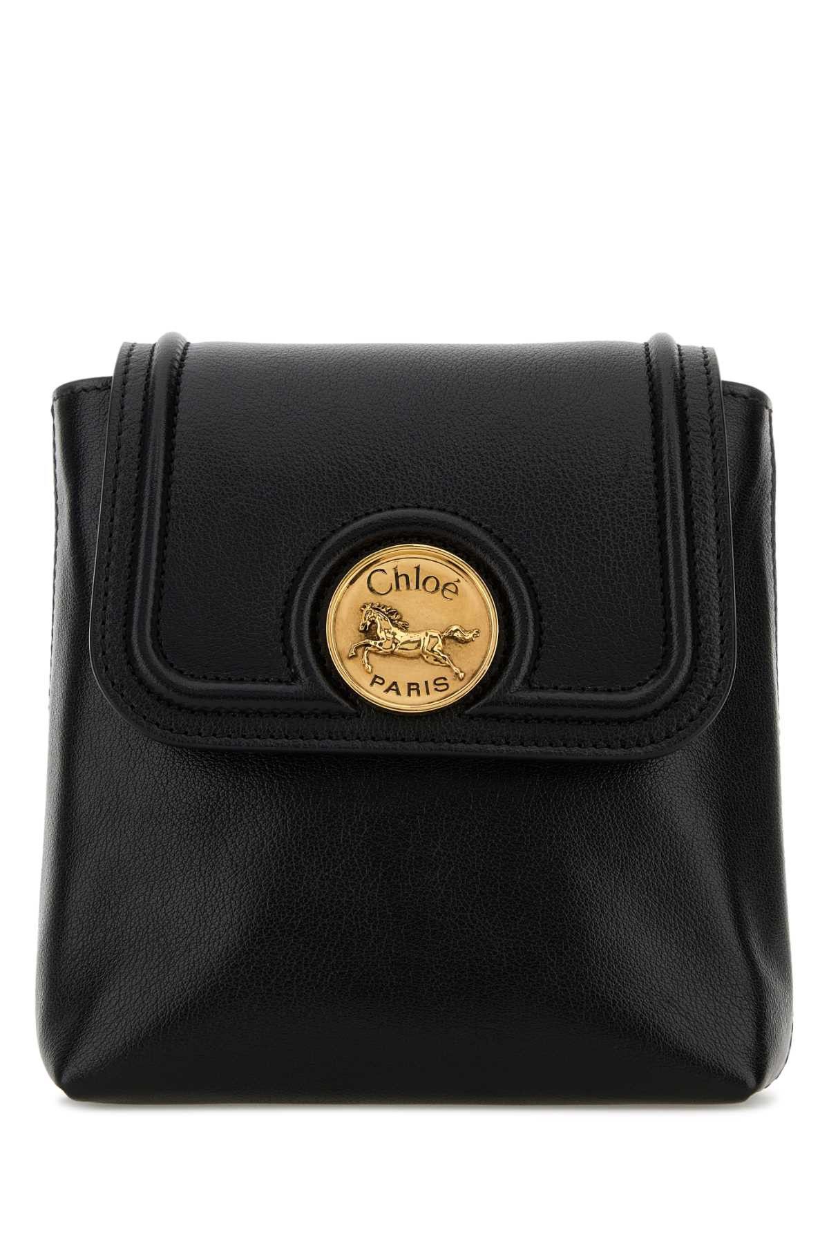 Chloe Black Leather Horse Medal Backpack Size ONE SIZE - 1 Thumbnail