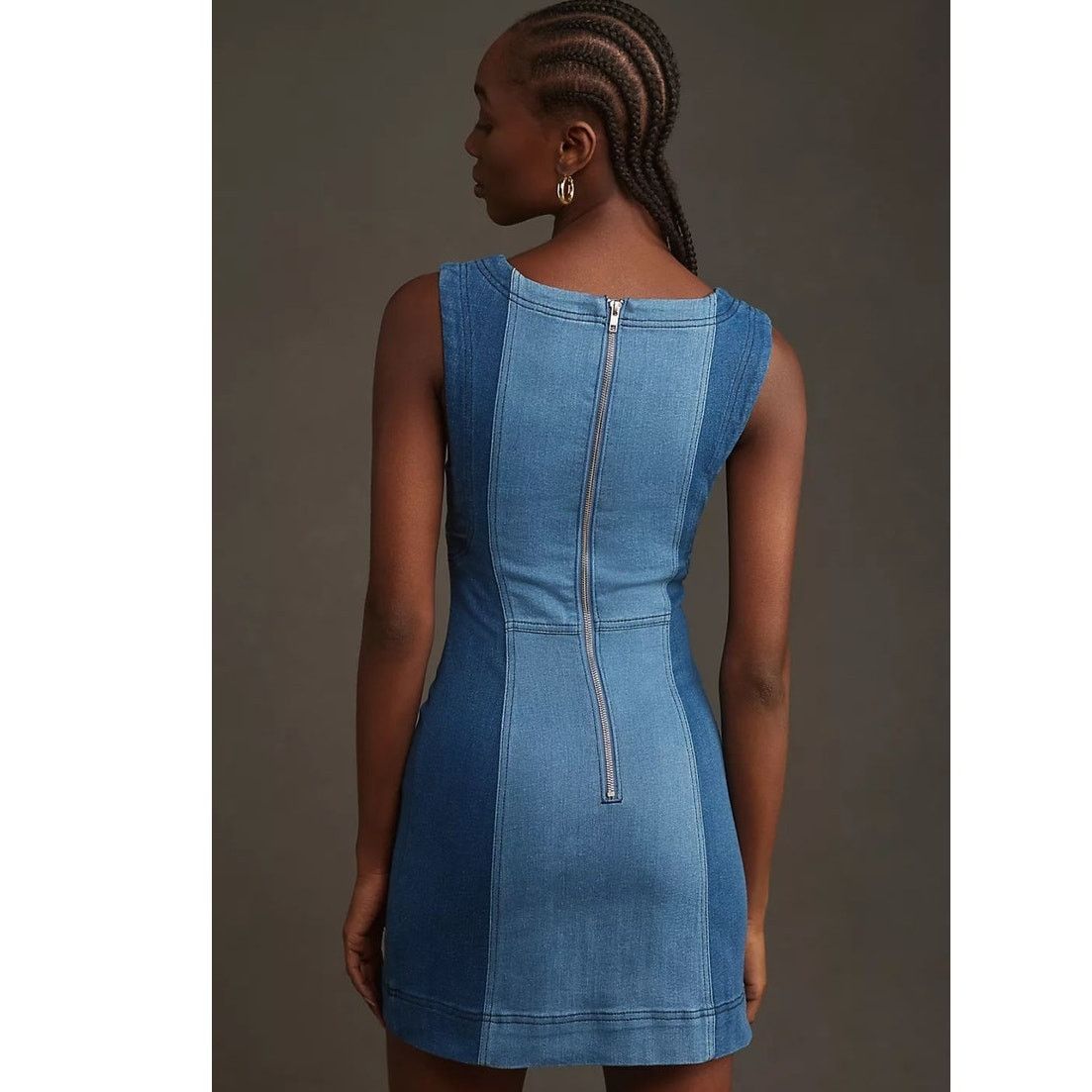 Anthropologie NWT Anthropologie Pilcro Sleeveless Two-Tone Denim Mini Size XL / US 12-14 / IT 48-50 - 3 Thumbnail