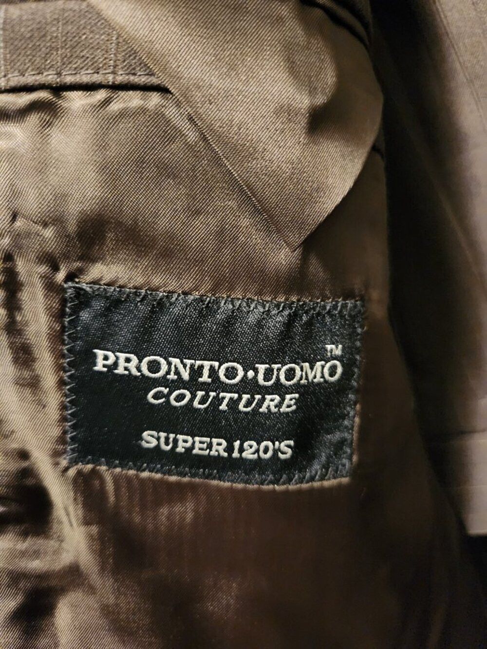 Pronto Uomo pronto uomo men's brown 100%wool 2 PC suit size: 40R Size 40R - 4 Thumbnail