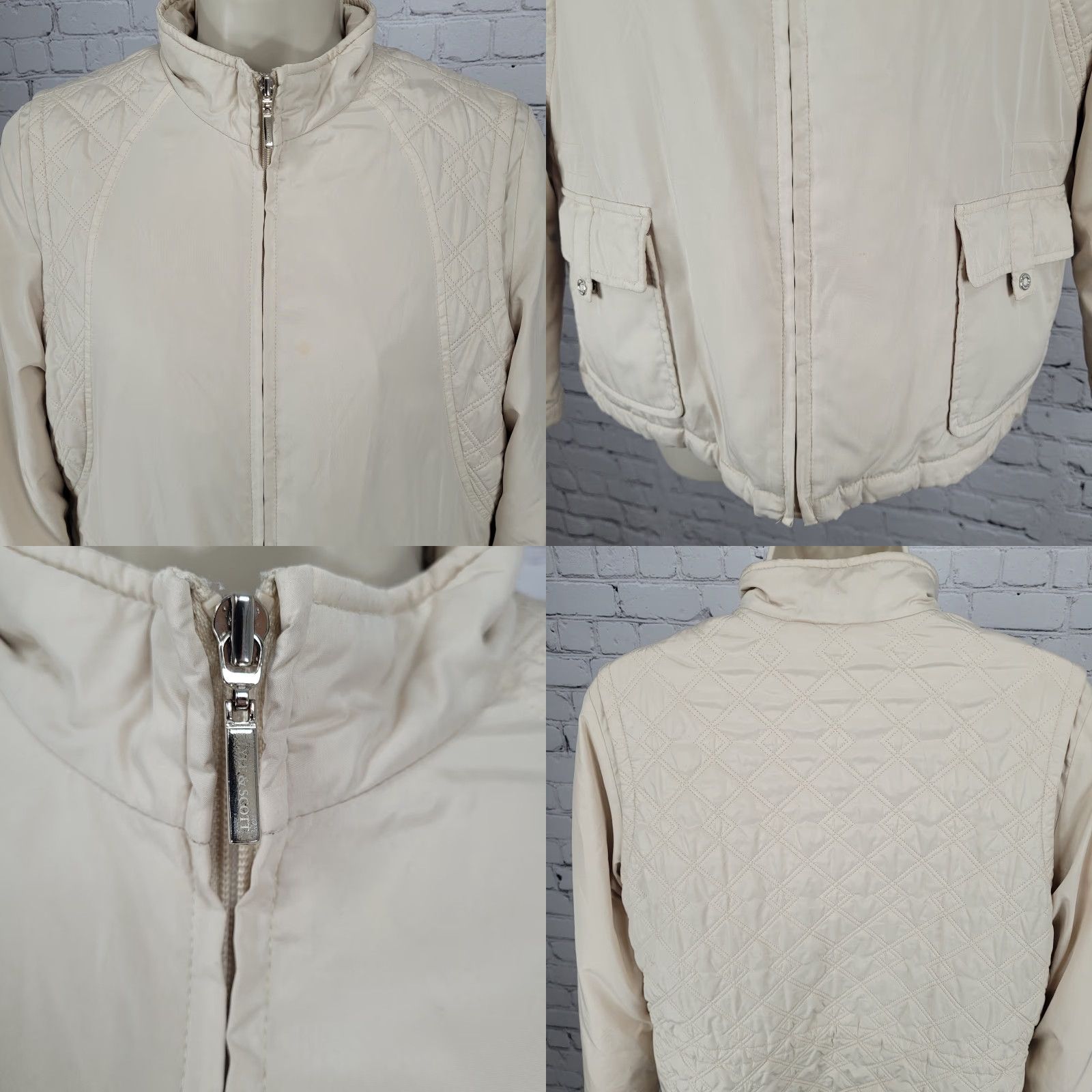 Lyle & Scott Lyle & Scott Jacket Small Beige Duck Down Insulated Quilted Full Zip Size S / US 4 / IT 40 - 8 Thumbnail
