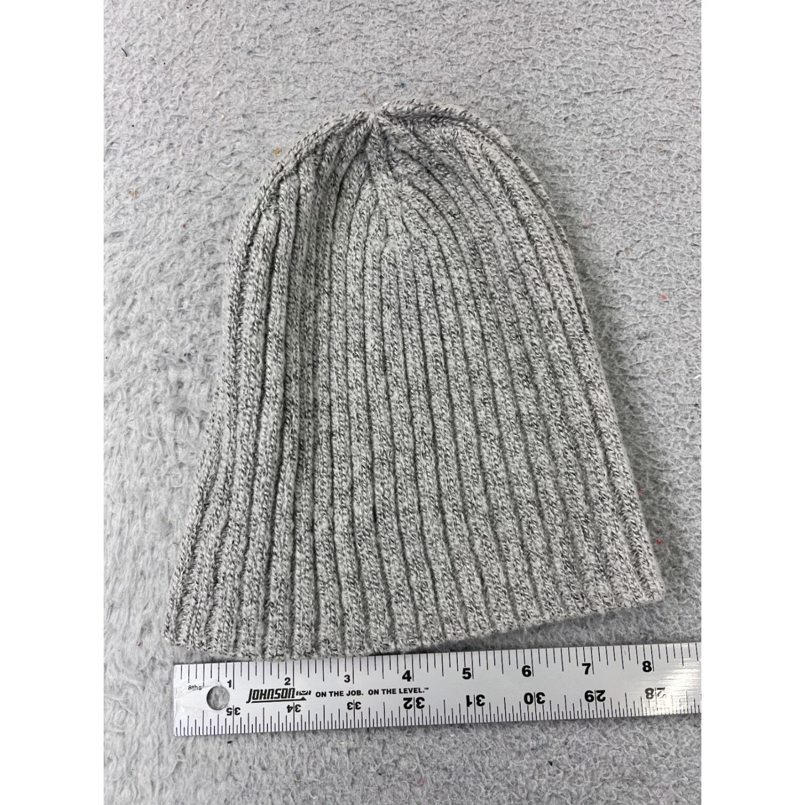 Vintage Beanie Toque Adult One Size Gray Ribbed Knit 100% Acrylic Snow Camp Winter Ski Size ONE SIZE - 5 Thumbnail