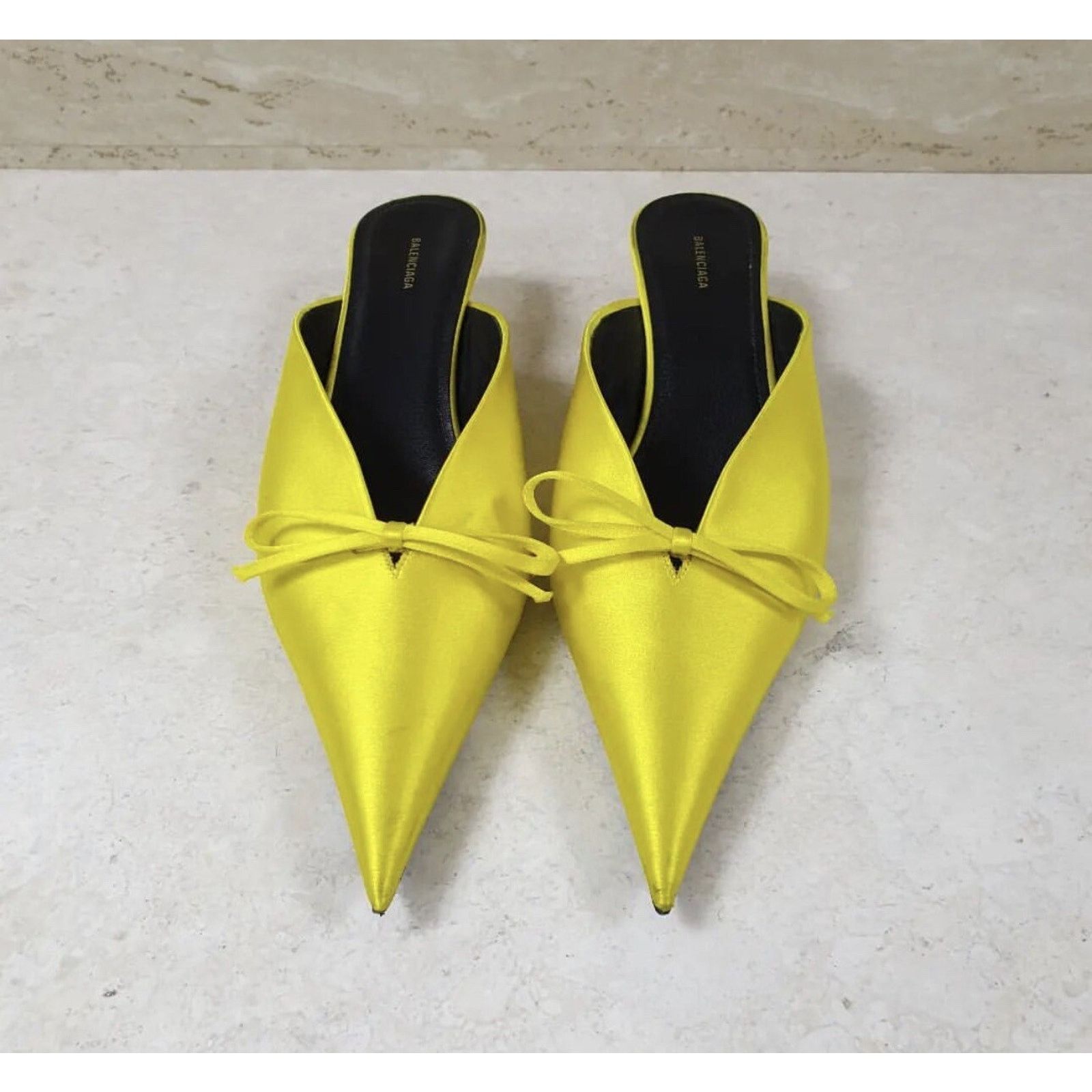 Balenciaga Balenciaga Yellow Textile Mules Sz.38 Size US 8 / IT 38 - 3 Thumbnail