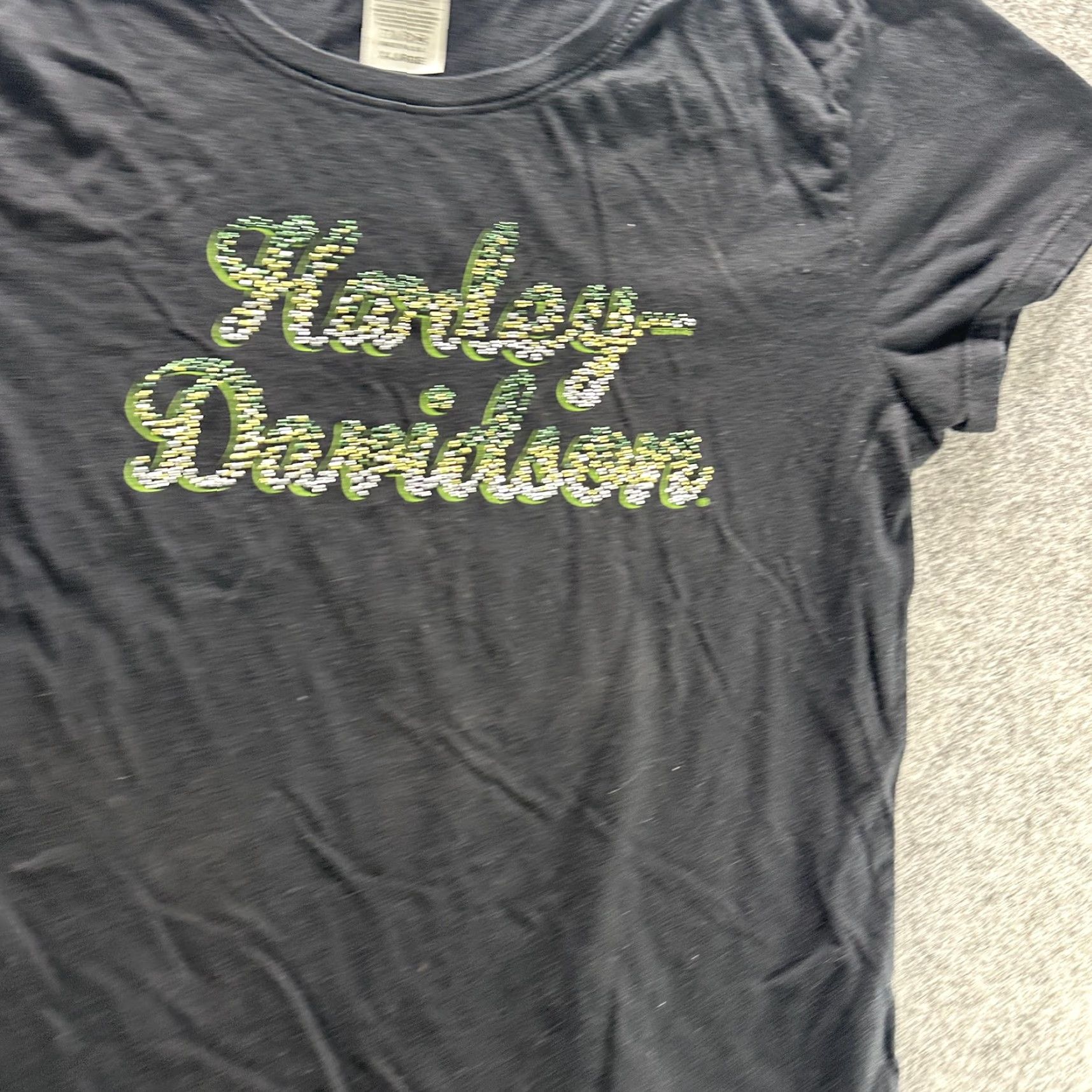 Harley Davidson Harley-Davidson Shirt Womens XL Black Rhinestone Logo Chandler Arizona Made USA Size XL / US 12-14 / IT 48-50 - 4 Thumbnail