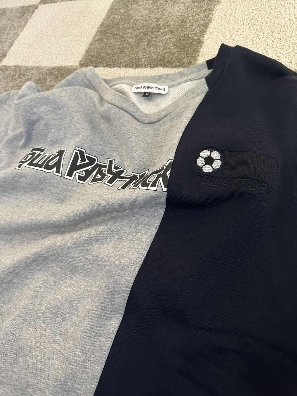 Gosha Rubchinskiy Gosha Rubchinsky Split Sweatshirt Blue / Grey Size US M / EU 48-50 / 2 - 2 Thumbnail