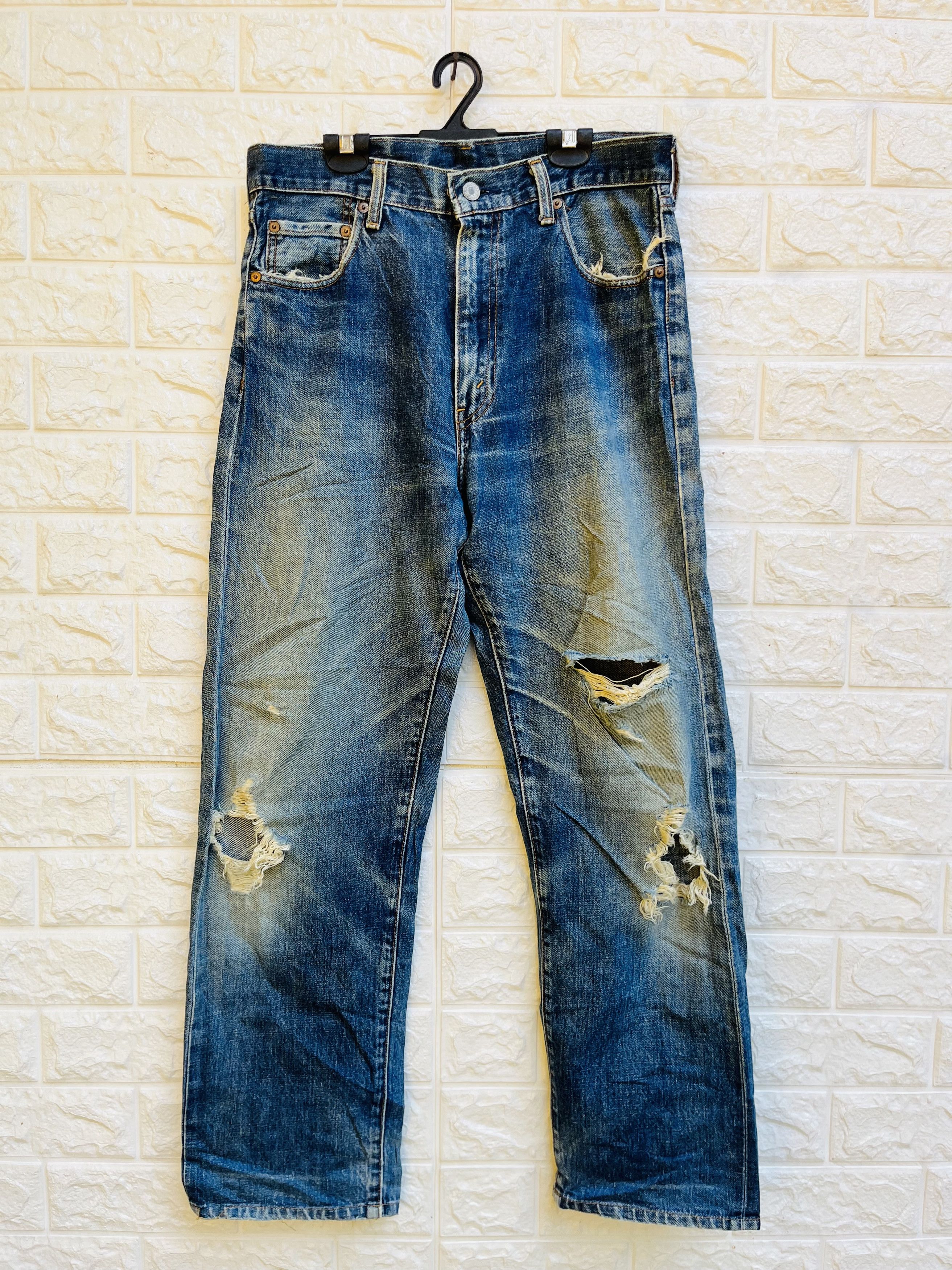 image of Distressed Denim x Levis Vintage Clothing Vintage Levis Big E Japanese Reproduction Fashion Style i