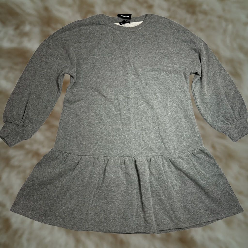 Express Express Womens Long Sleeve Tunic Shirt XS Gray New Size XS / US 0-2 / IT 36-38 - 1 Thumbnail
