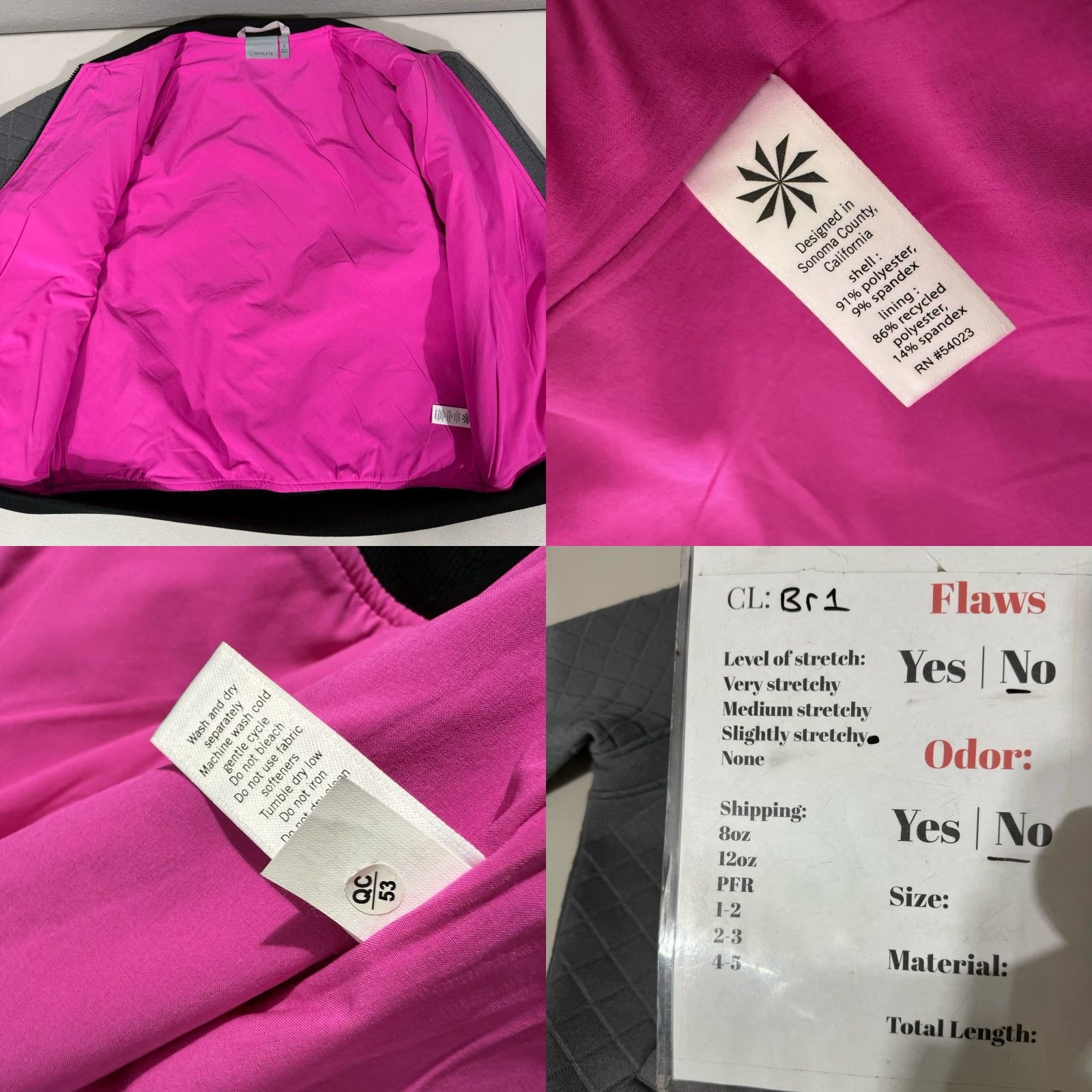 Athleta Athleta Jacket Womens Size M Gray Quilted Bomber Zipper Pockets Short Sleeve Modern Fall Winter Size M / US 6-8 / IT 42-44 - 8 Thumbnail
