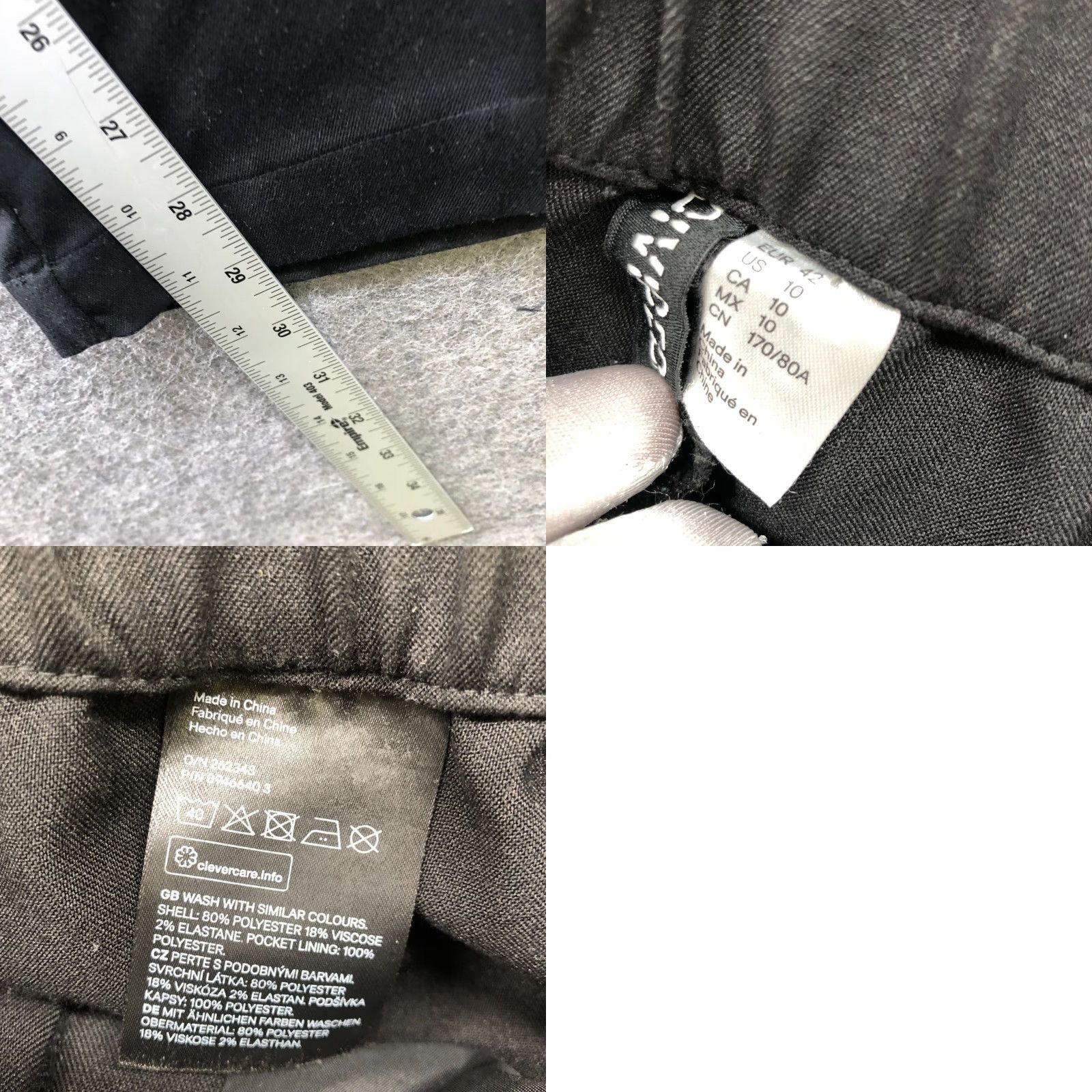 H&M H&M High Rise Wide Leg Dress Pants Womens 10 Black Stretch Dress Pants Size 32" / US 10 / IT 46 - 8 Thumbnail