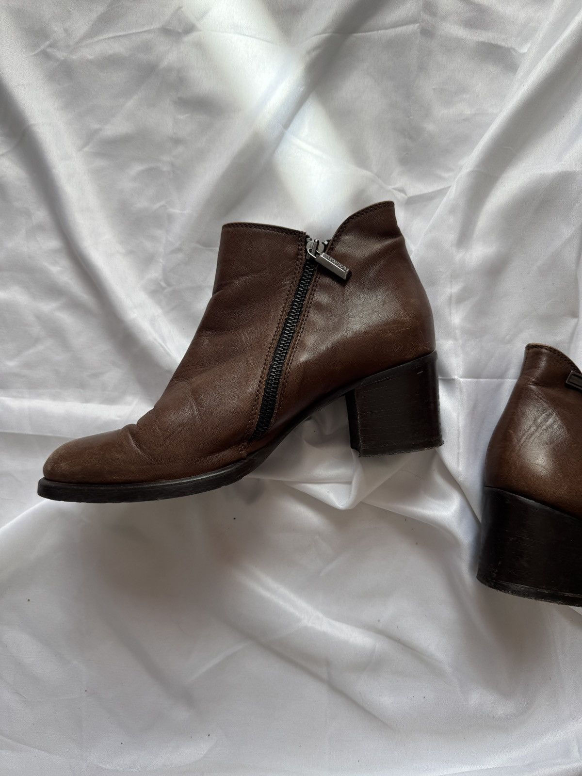 Hysteric Glamour Avant Garde Vintage Double Zip Real Faded Leather Heel Boots Size US 8 / IT 38 - 6 Thumbnail