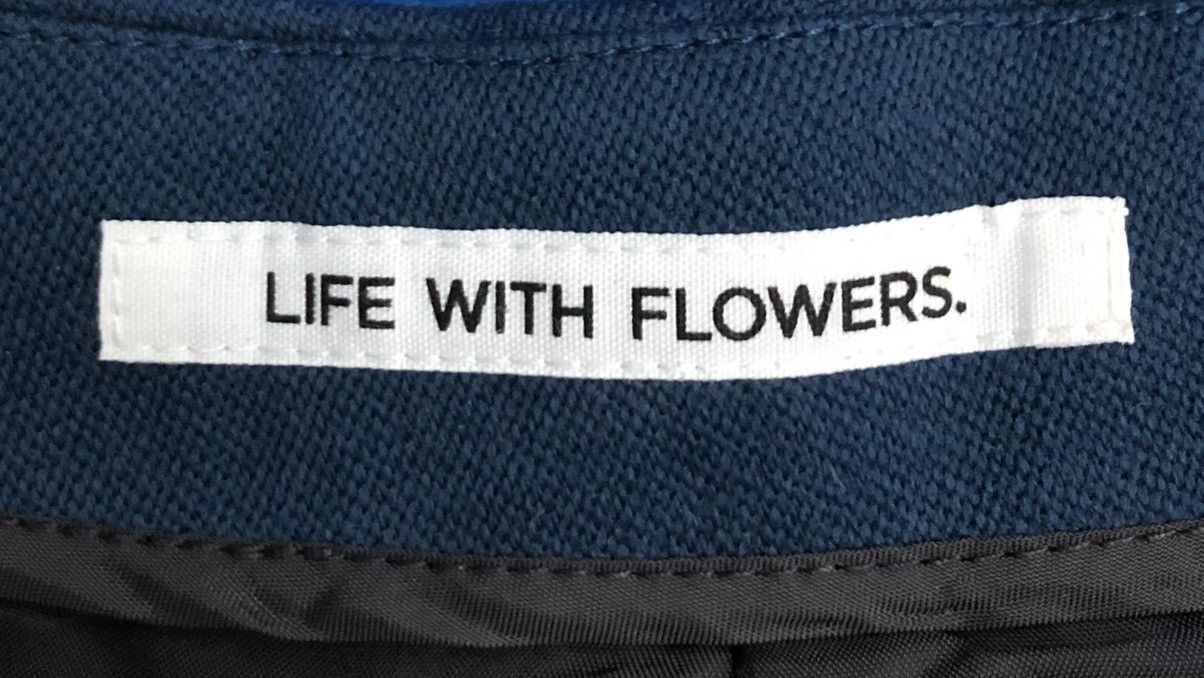Vintage LIFE WITH FLOWERS Wool Wide-Leg Pants - Navy Blue (Size 1) Size US 28 / EU 44 - 17 Thumbnail