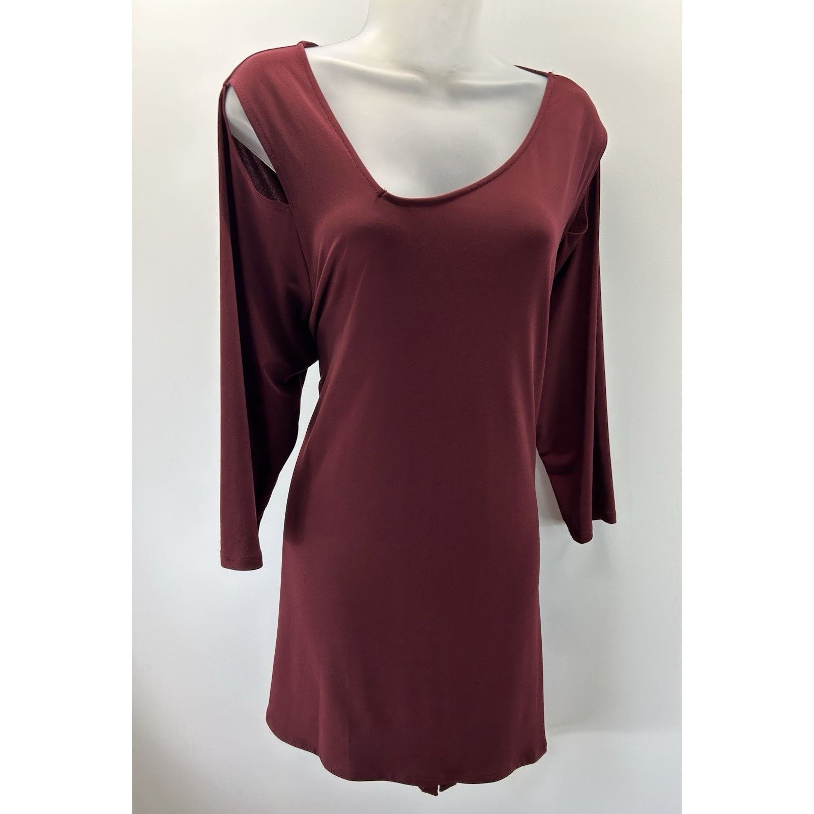 Alfani ALFANI SZ 2X Burgundy Off Shoulder Sheath Midi Dress Size XXL / US 16-18 / IT 52-54 - 2 Thumbnail