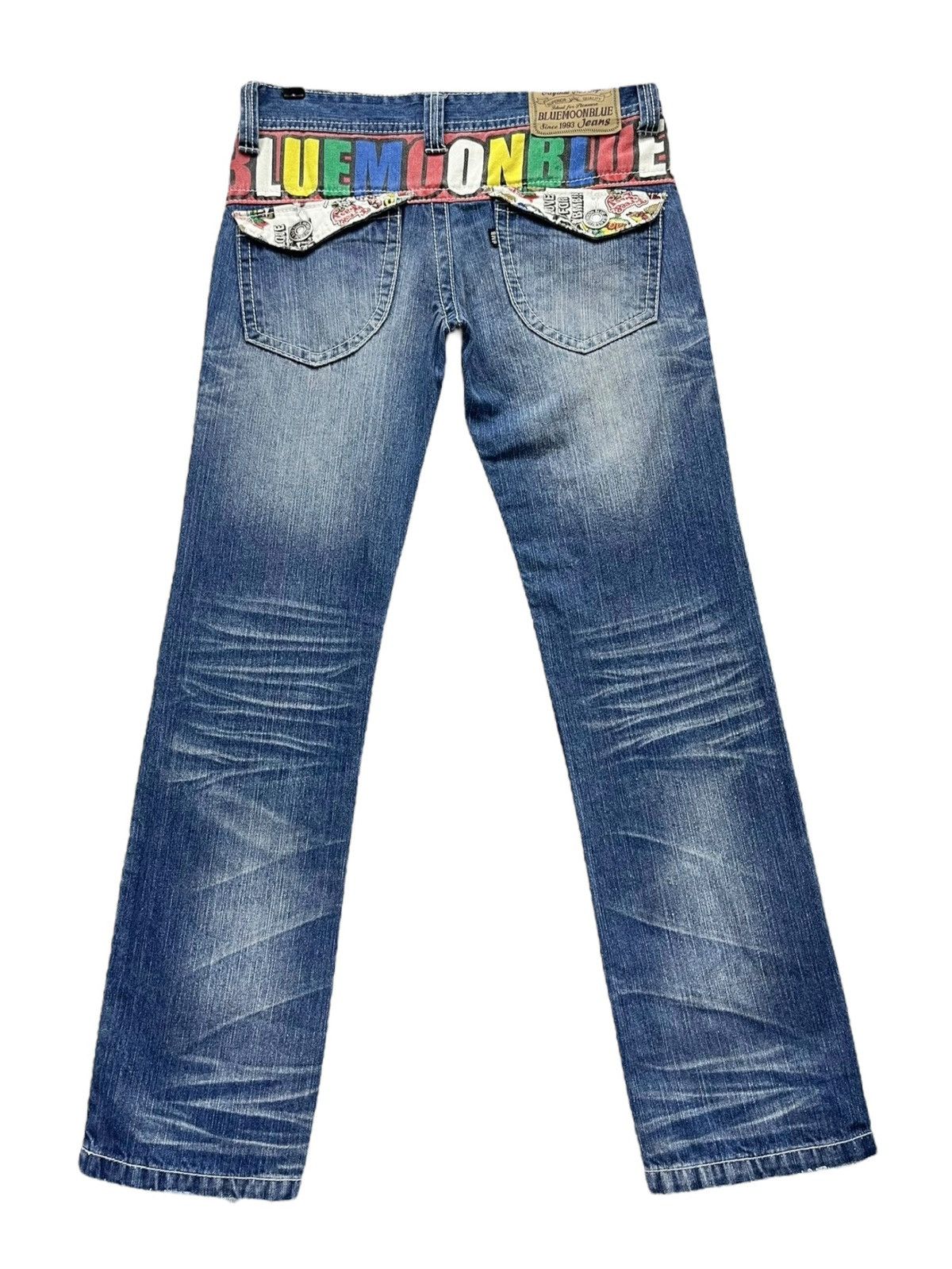 Moonstar DOPE💥 90’s Japanese Surf Brand Rainbow Spellout Waist Jeans Size US 30 / EU 46 - 3 Thumbnail