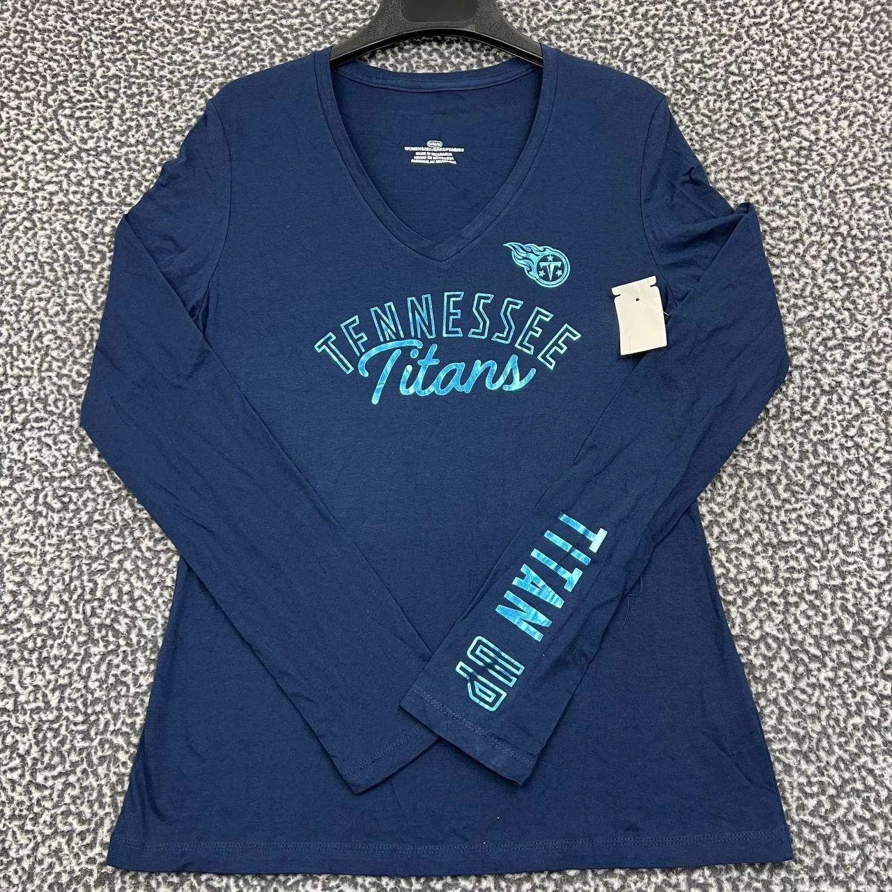 NFL Tennessee Titans Shirt Women NFL Long Sleeve V-Neck Cotton M Size M / US 6-8 / IT 42-44 - 1 Thumbnail