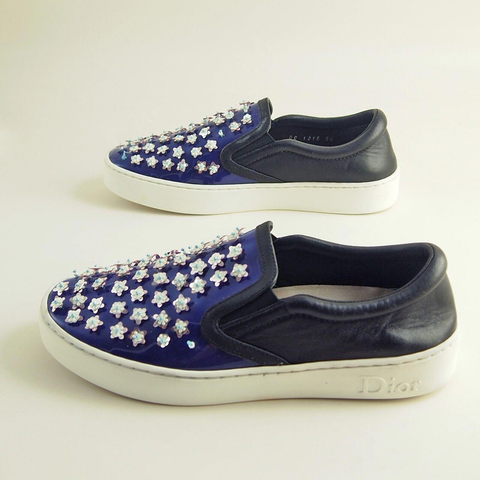 Dior Dior Slip Ons Sneakers Beaded Blue Patent Leather US 6 EU 36 Size US 6 / IT 36 - 3 Thumbnail