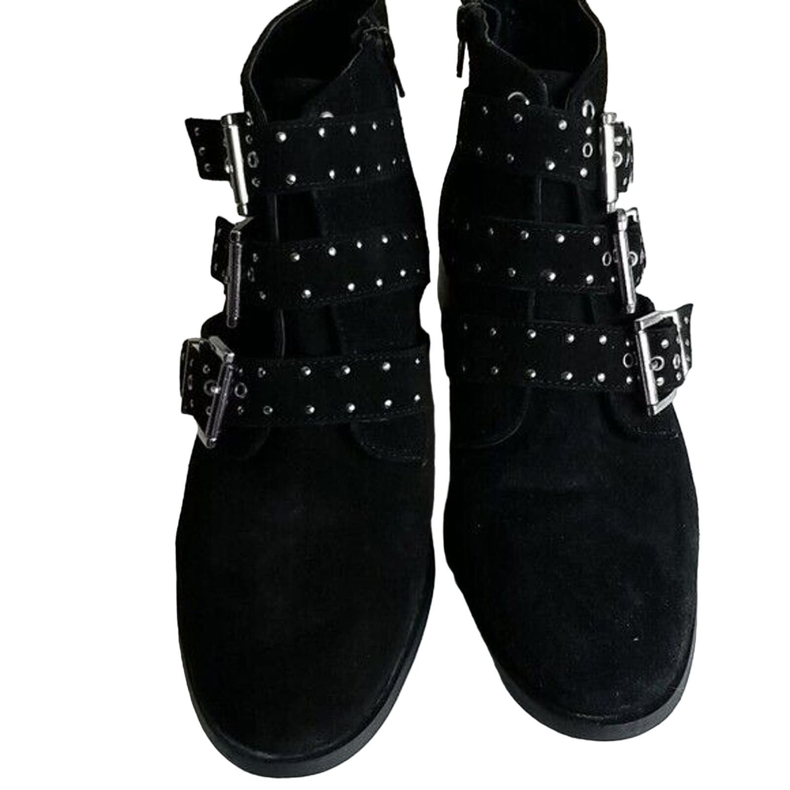 Topshop Topshop Ankle Boots Womens 40 (US 9-9.5) Black Suede Leather Size US 9 / EU 42 - 2 Thumbnail