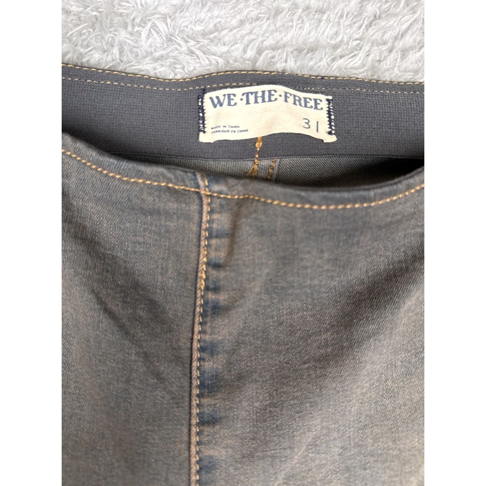 Vintage We The Free Flare Jeans Womens 31 Gray Charcoal Wash Mid Rise Pull On 31x34 Size 24" / US 00 / IT 34 - 5 Thumbnail