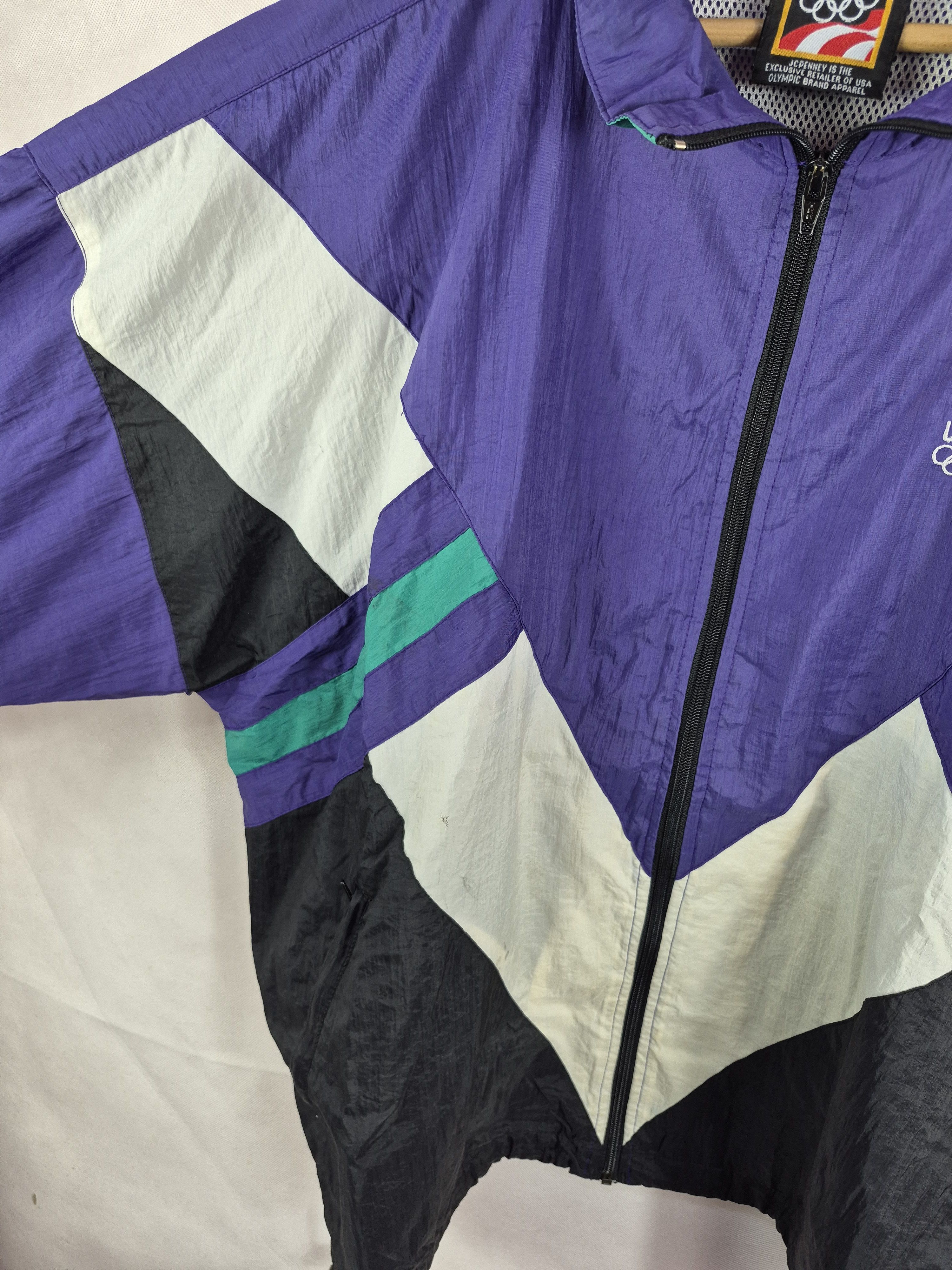 USA Olympics 🔥 JC Penney USA Olympics Windbreaker Nylon Zipper Jacket Size US XL / EU 56 / 4 - 7 Thumbnail