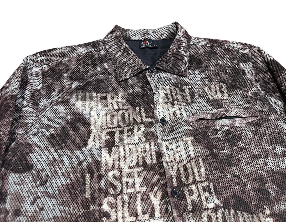 14th Addiction × If Six Was Nine × Japanese Brand 🔥Sick Y2K Badger Double Layer Mesh Poem Shirt Goth Punk Size US M / EU 48-50 / 2 - 4 Thumbnail