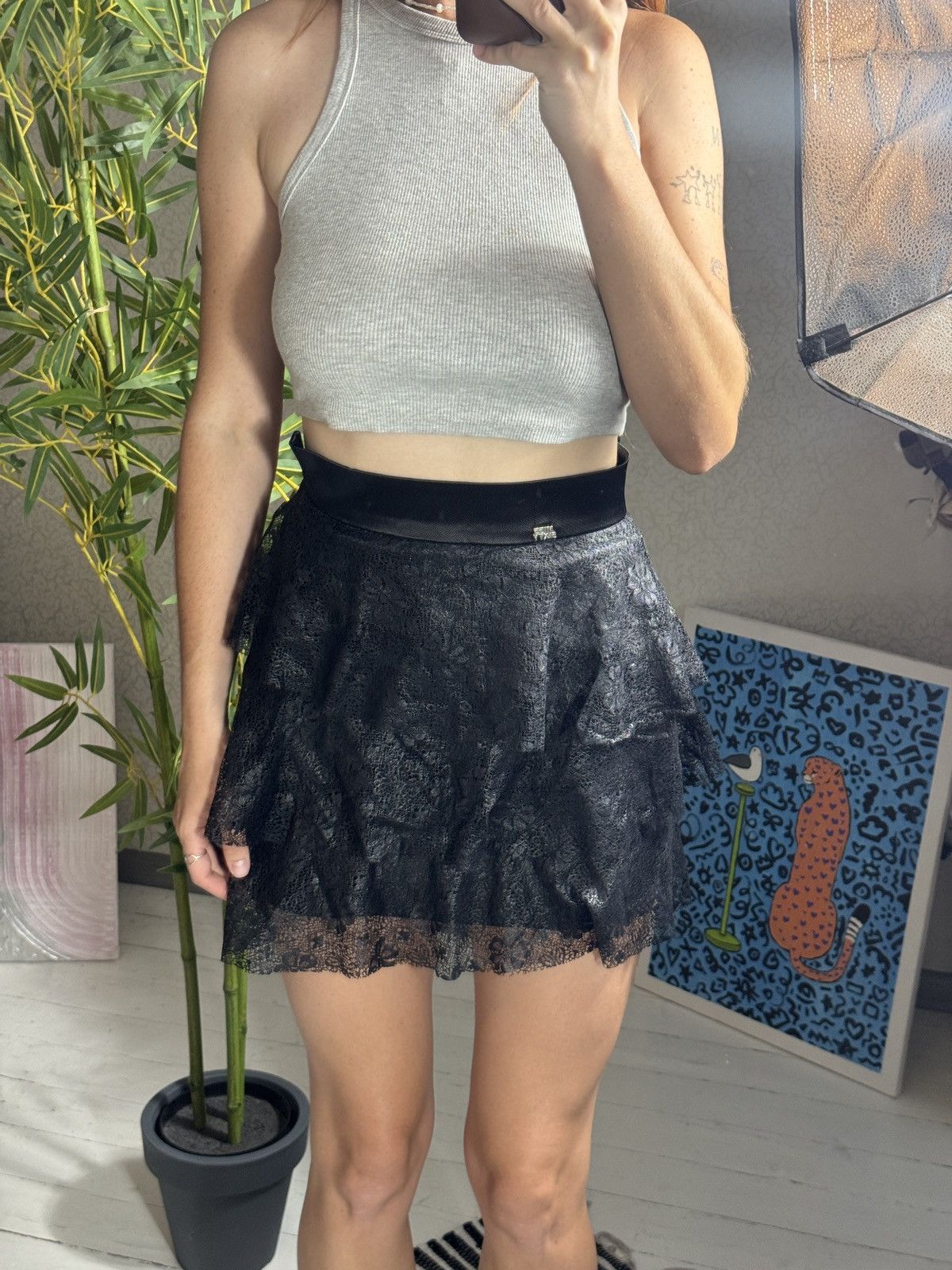 Miss Sixty VINTAGE MISS SIXTY 2000s RUSHES MINI SKIRT Size 27" / US 4 / IT 40 - 2 Thumbnail