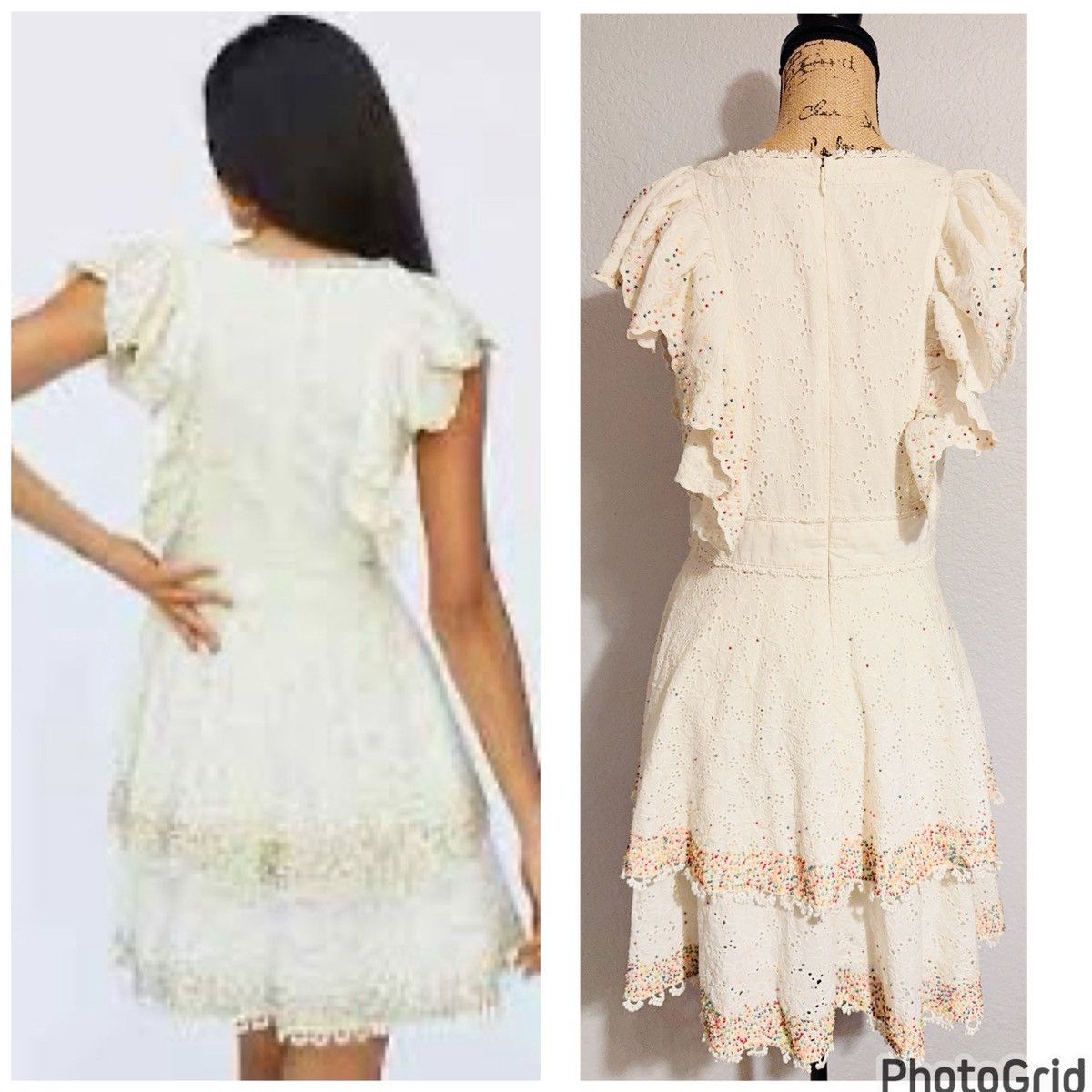 Farm Rio Anthropologie FARM Rio Beaded Handmade Eyelet Dress Size S / US 4 / IT 40 - 3 Thumbnail