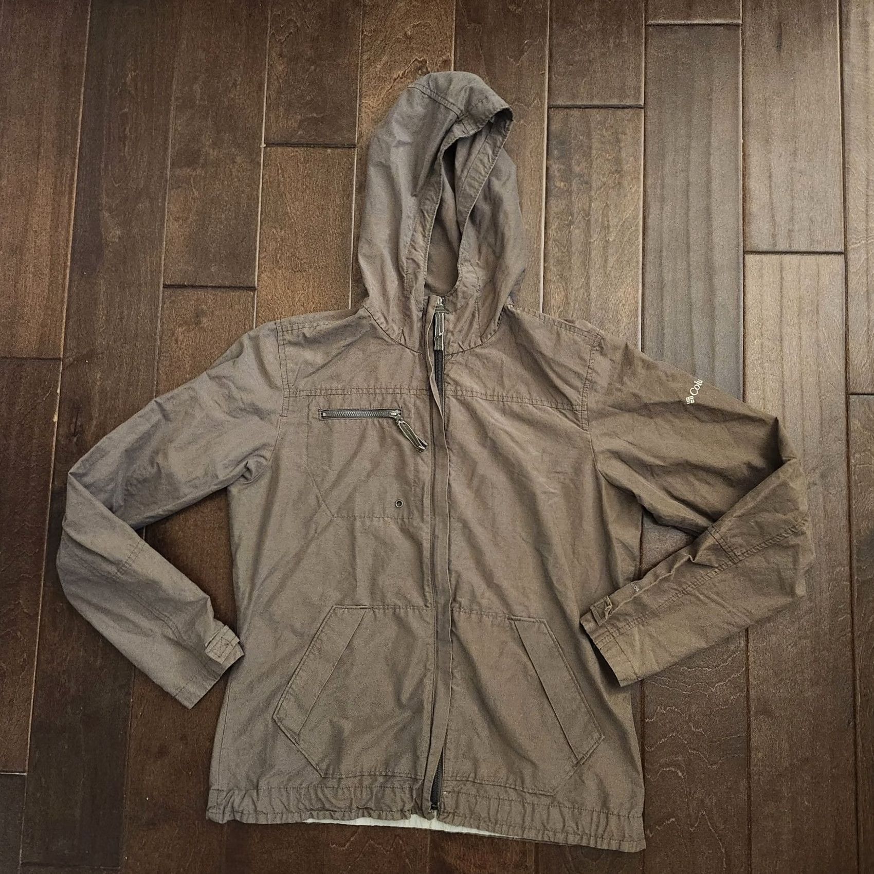Vintage Columbia Women’s Hooded Jacket Brown Full Zip Windbreaker M Size M / US 6-8 / IT 42-44 - 2 Thumbnail