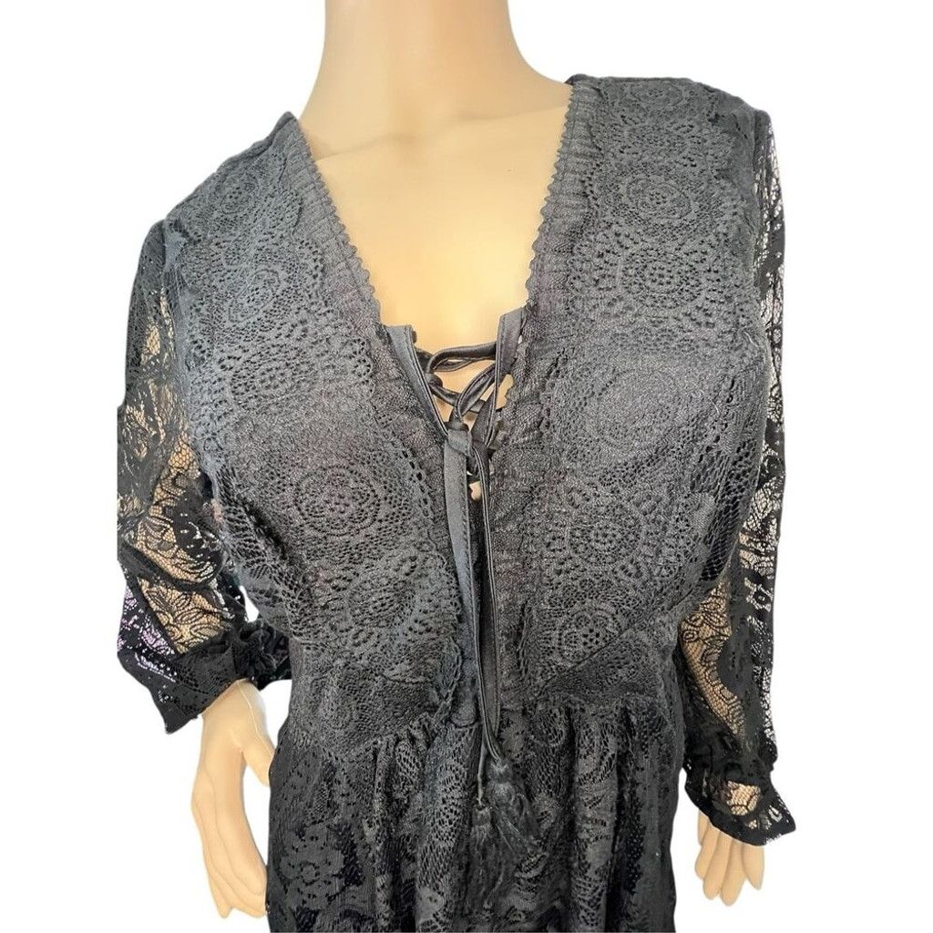 Torrid Torrid Long Sleeve Lace Babydoll Blouse With Floral Design Size L / US 10 / IT 46 - 2 Thumbnail