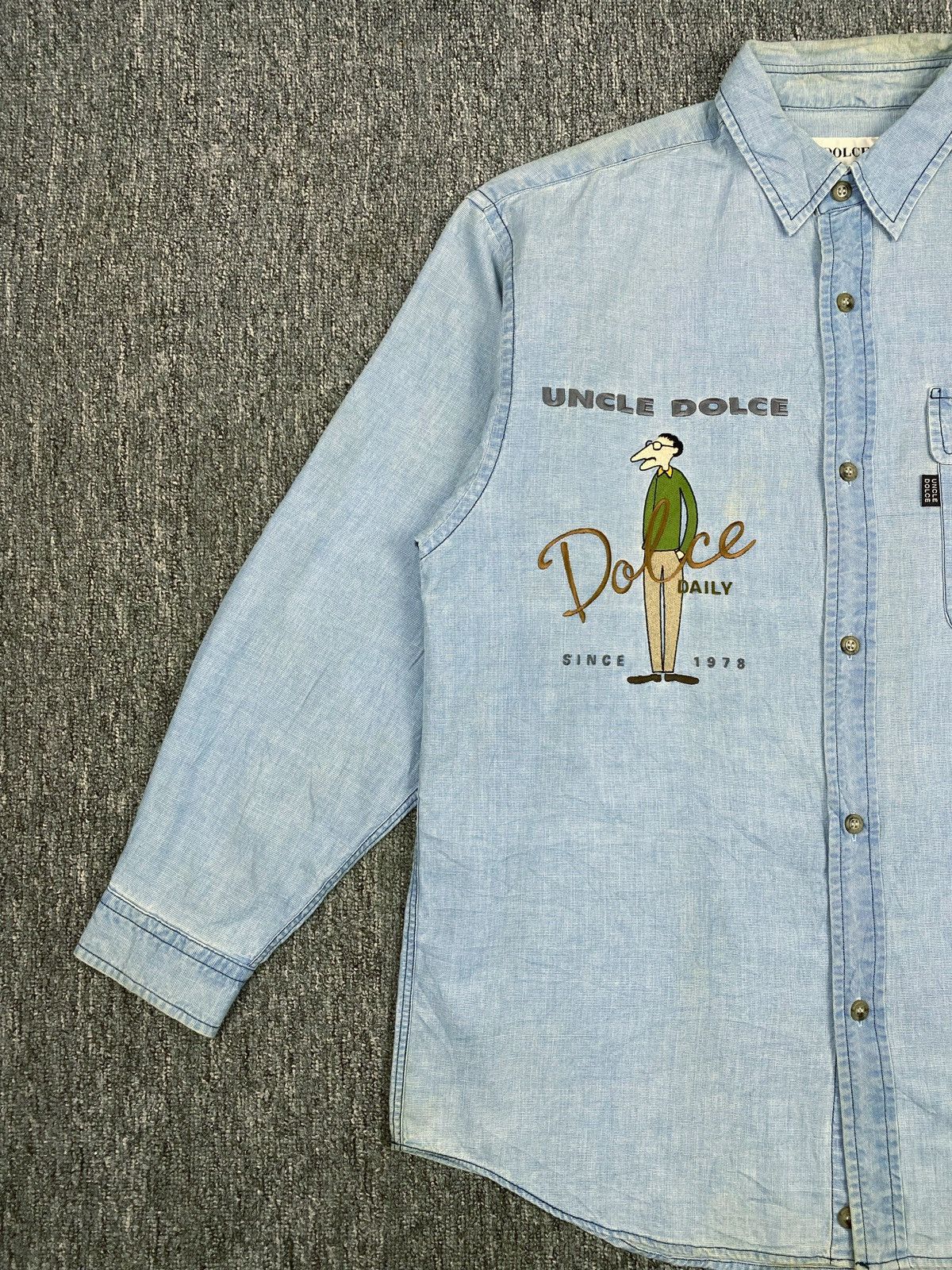 Japanese Brand Uncle Dolce Denim Distressed Shirt Size US XL / EU 56 / 4 - 3 Thumbnail