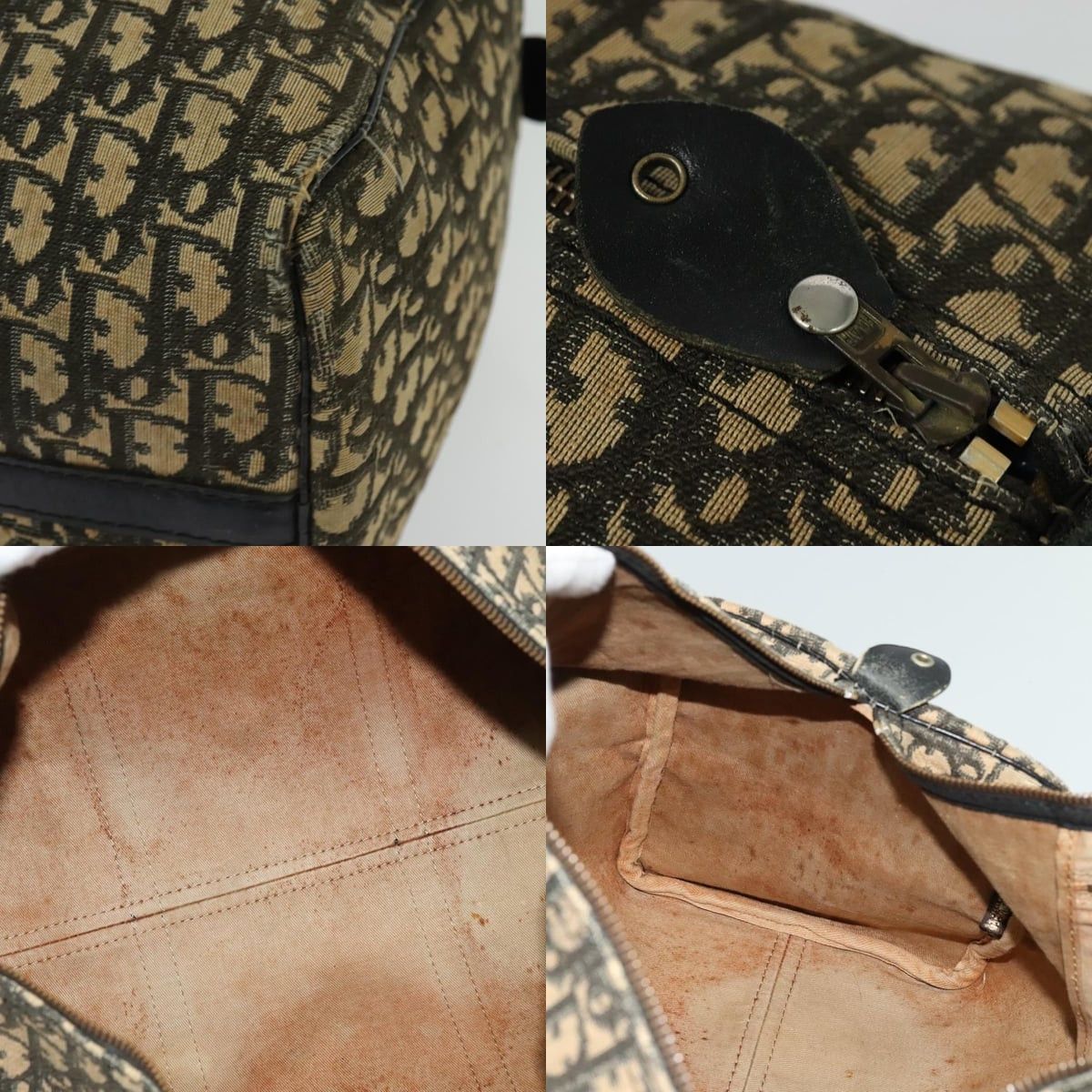 Dior DIOR Trotter Canvas Boston Bag Navy Gold Size ONE SIZE - 11 Thumbnail