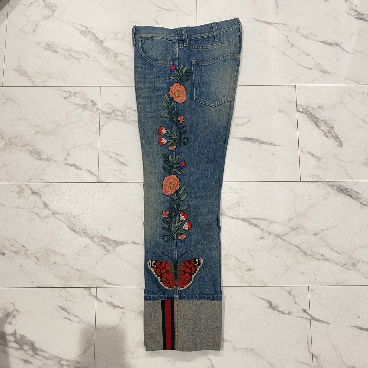 GUCCI denim embroidered