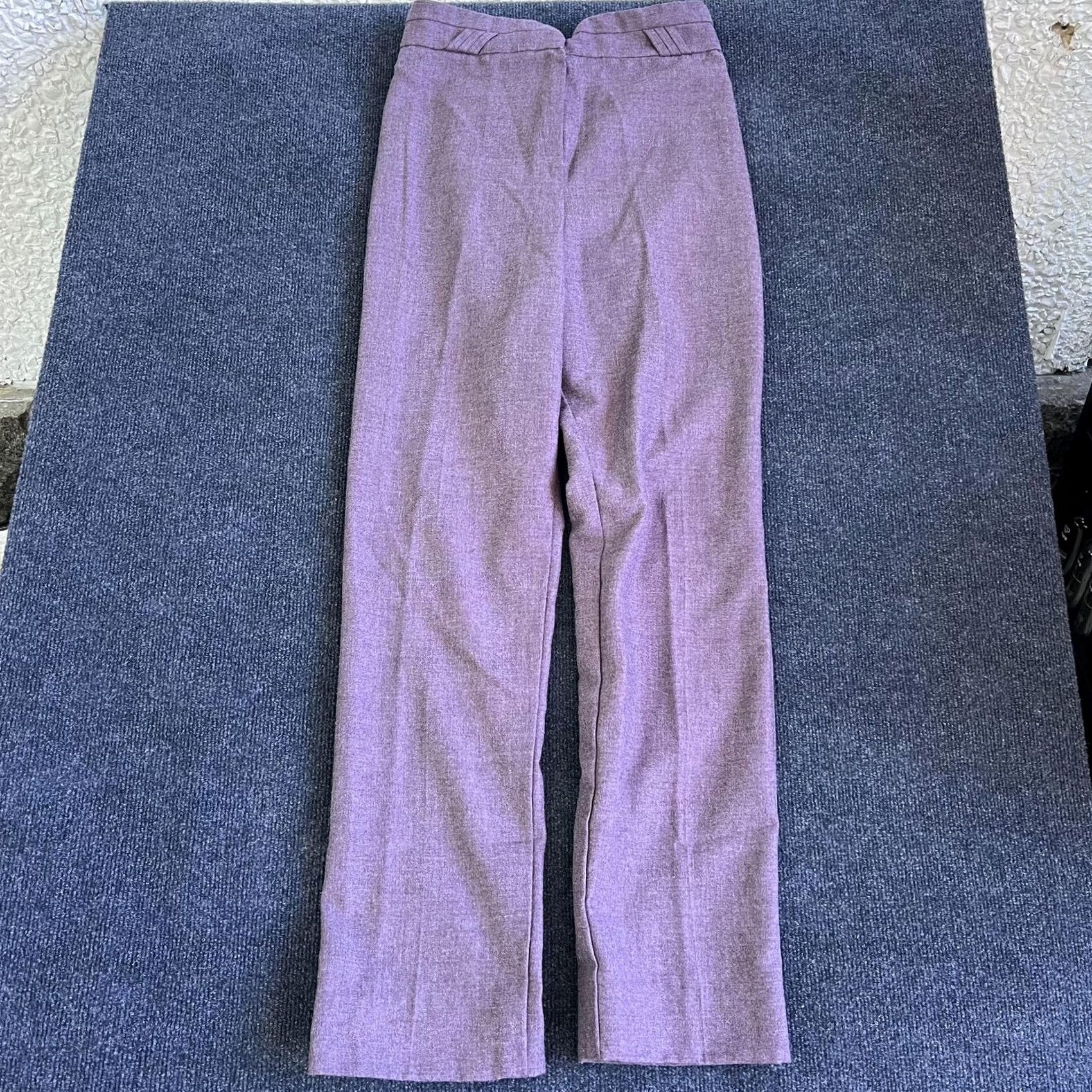 Vintage VINTAGE 90s Dress Pants Juniors 15/16 Purple Straight Leg Pleated Waist Size 36" / US 14 / IT 50 - 4 Thumbnail